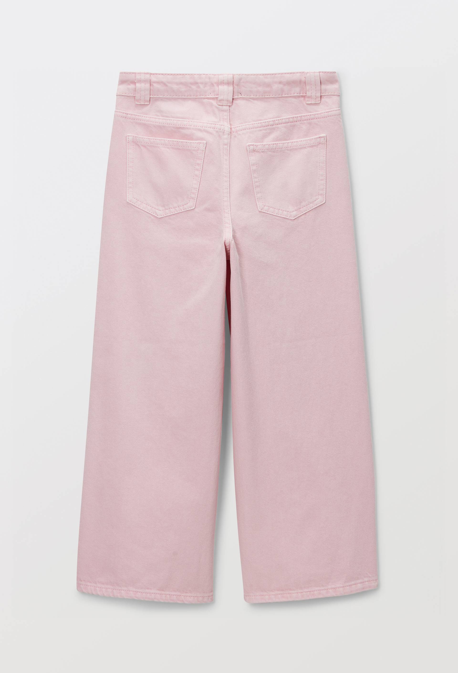 Pantalon uni avec poche coeur en coton, Rose, large image number 2.0