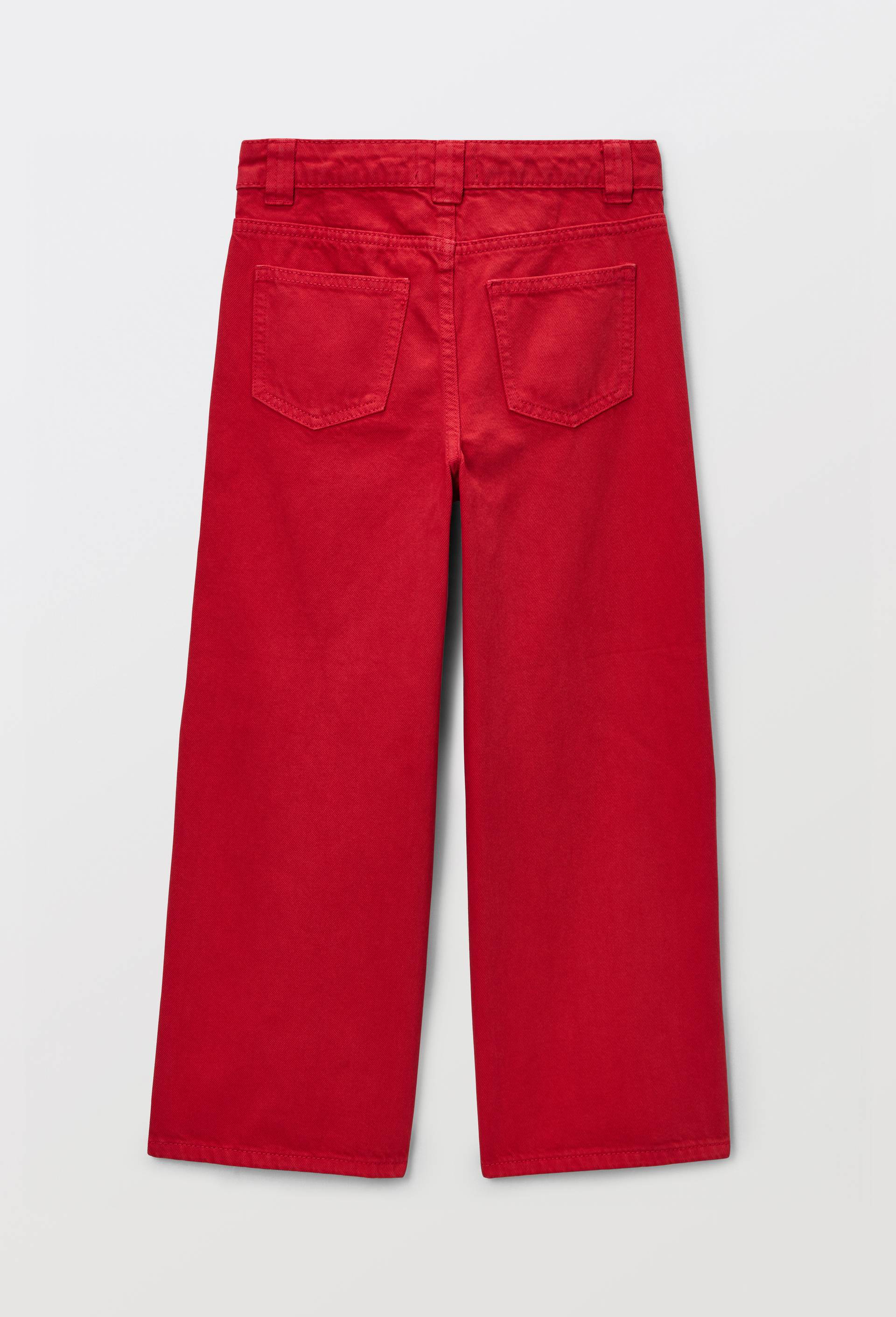 Pantalon uni avec poche coeur en coton, Rouge, large image number 2.0