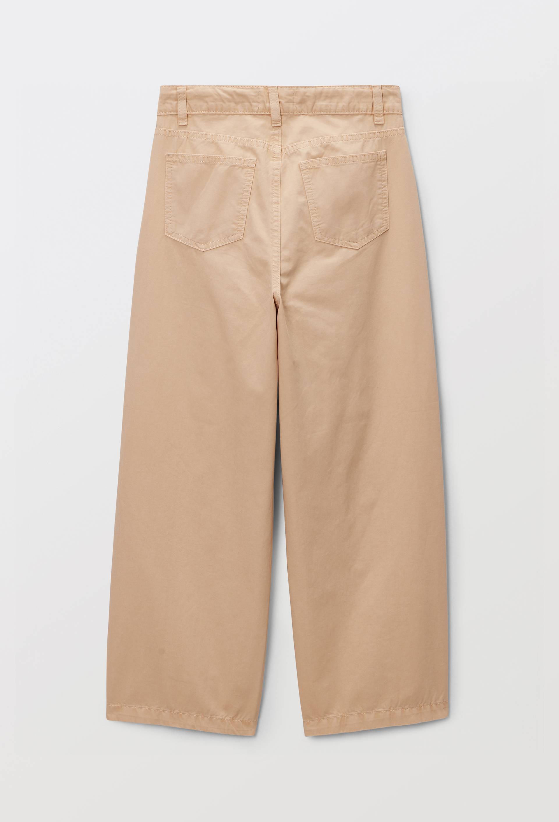 Pantalon uni &agrave; pinces en coton, Beige clair, large image number 2.0