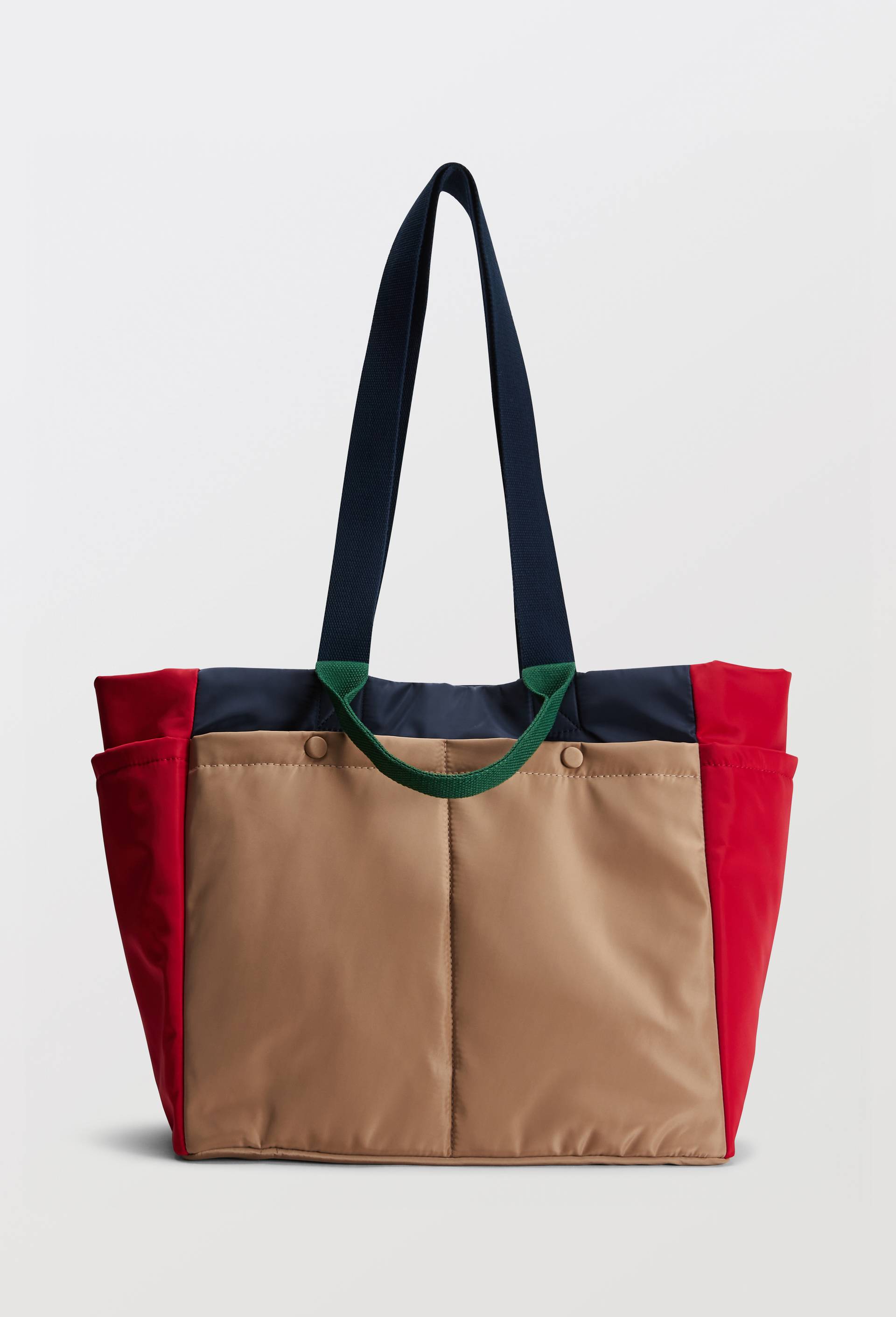 Cabas en toile tricolore, Beige, large image number 0.0