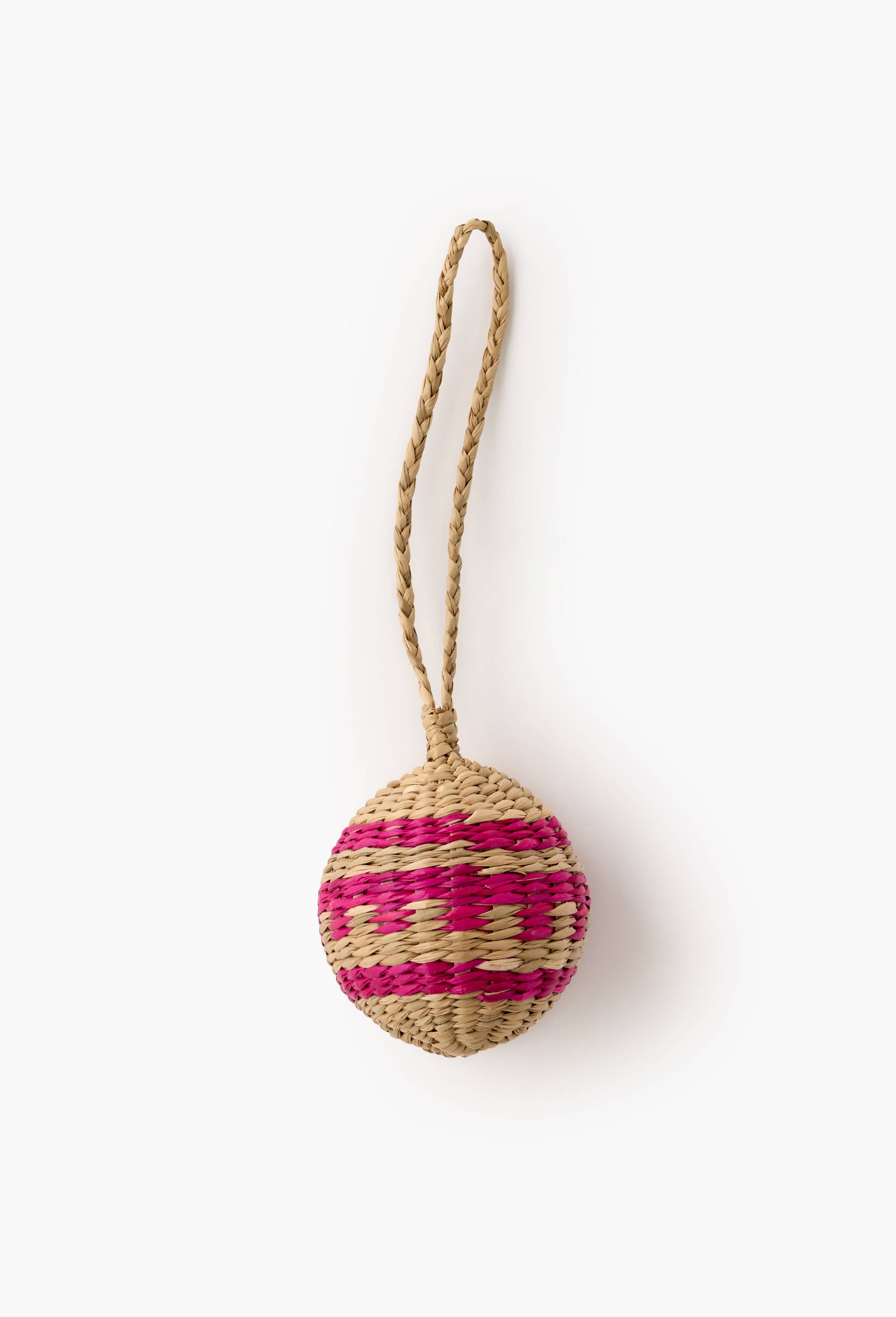 Boule de no&euml;l, 9cm, en jonc de mer - MESTIZ x MONOPRIX, Beige clair, large image number 0