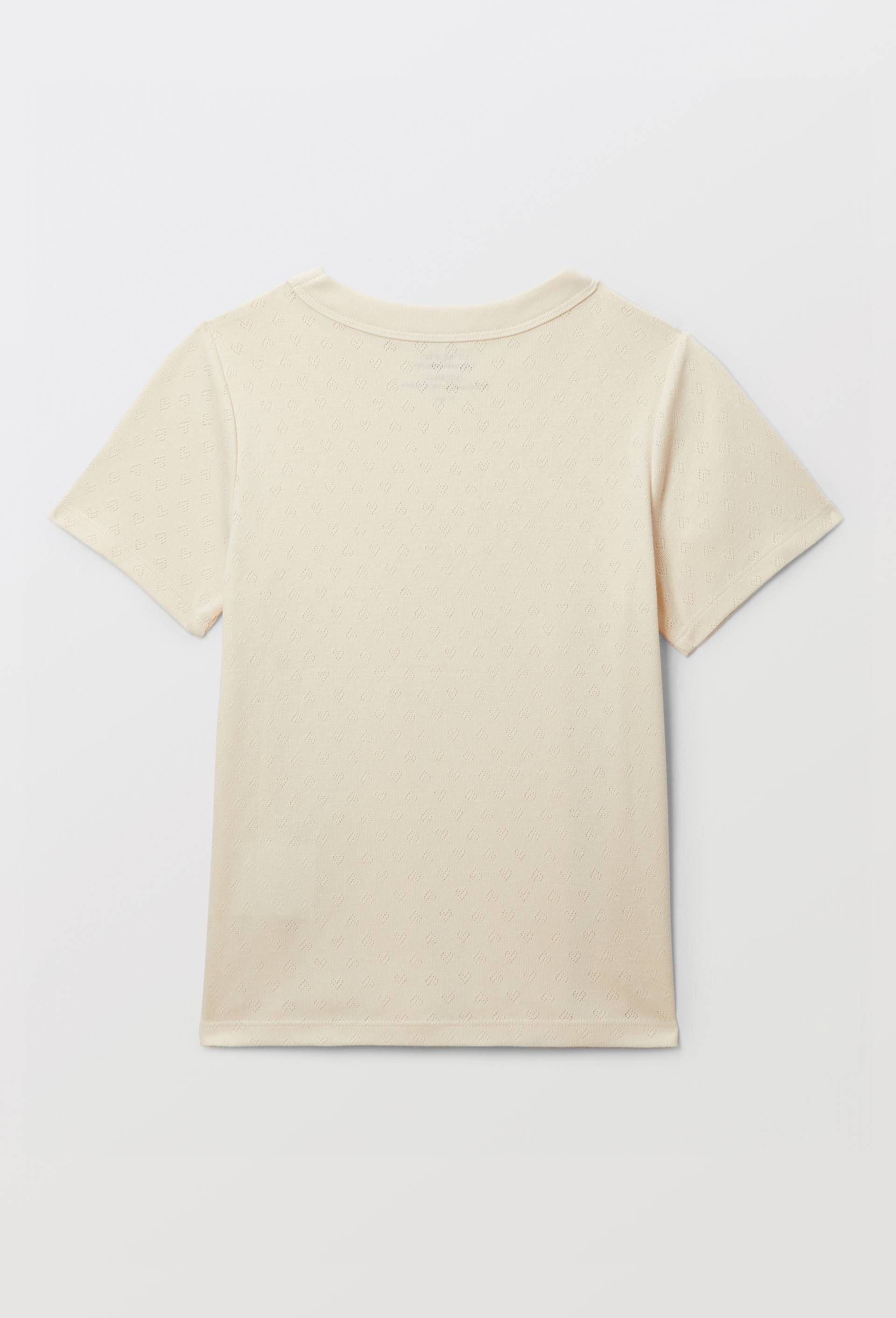 T-shirt en pointelle uni, Beige clair, large image number 3