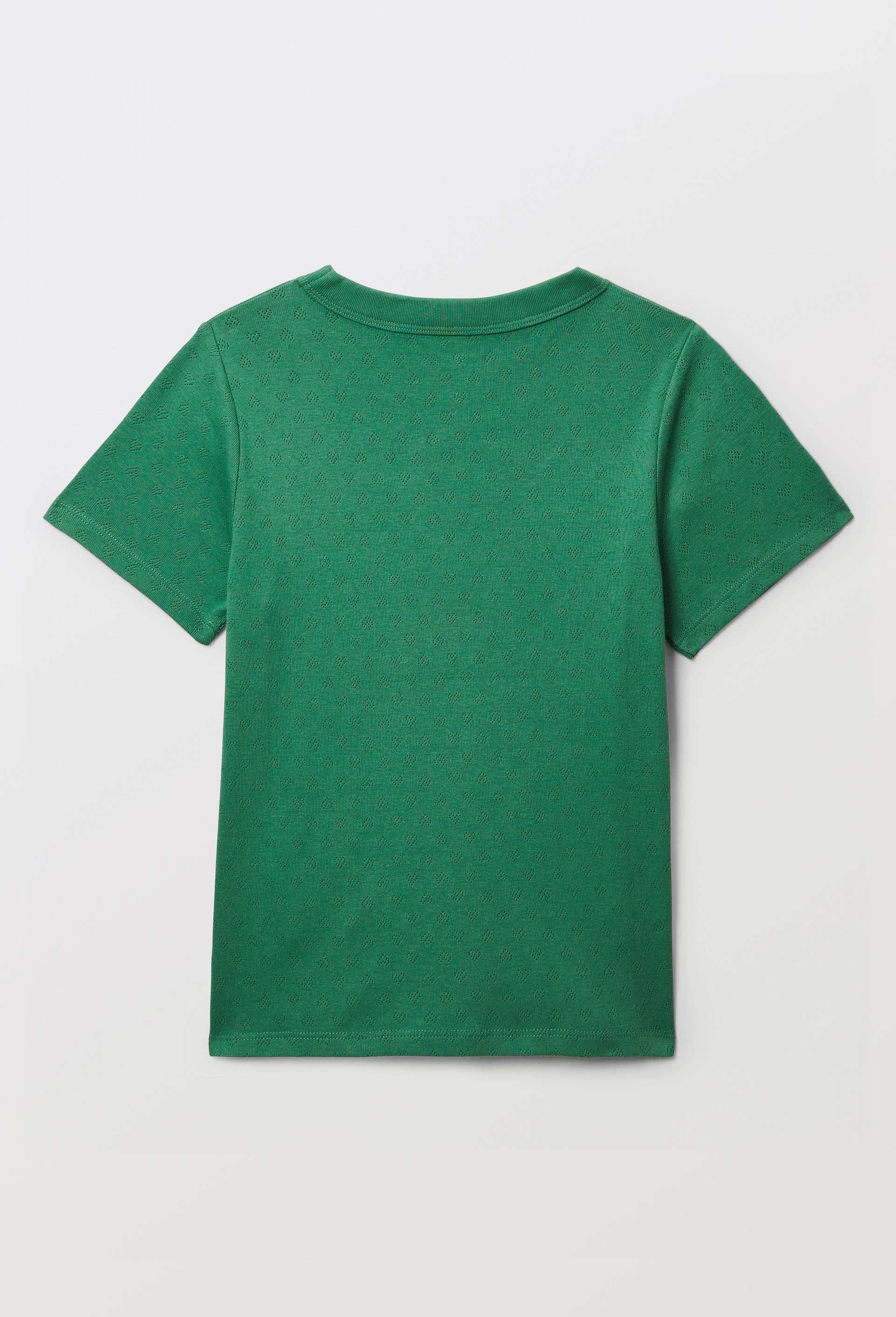 T-shirt en pointelle uni, Vert, large image number 2