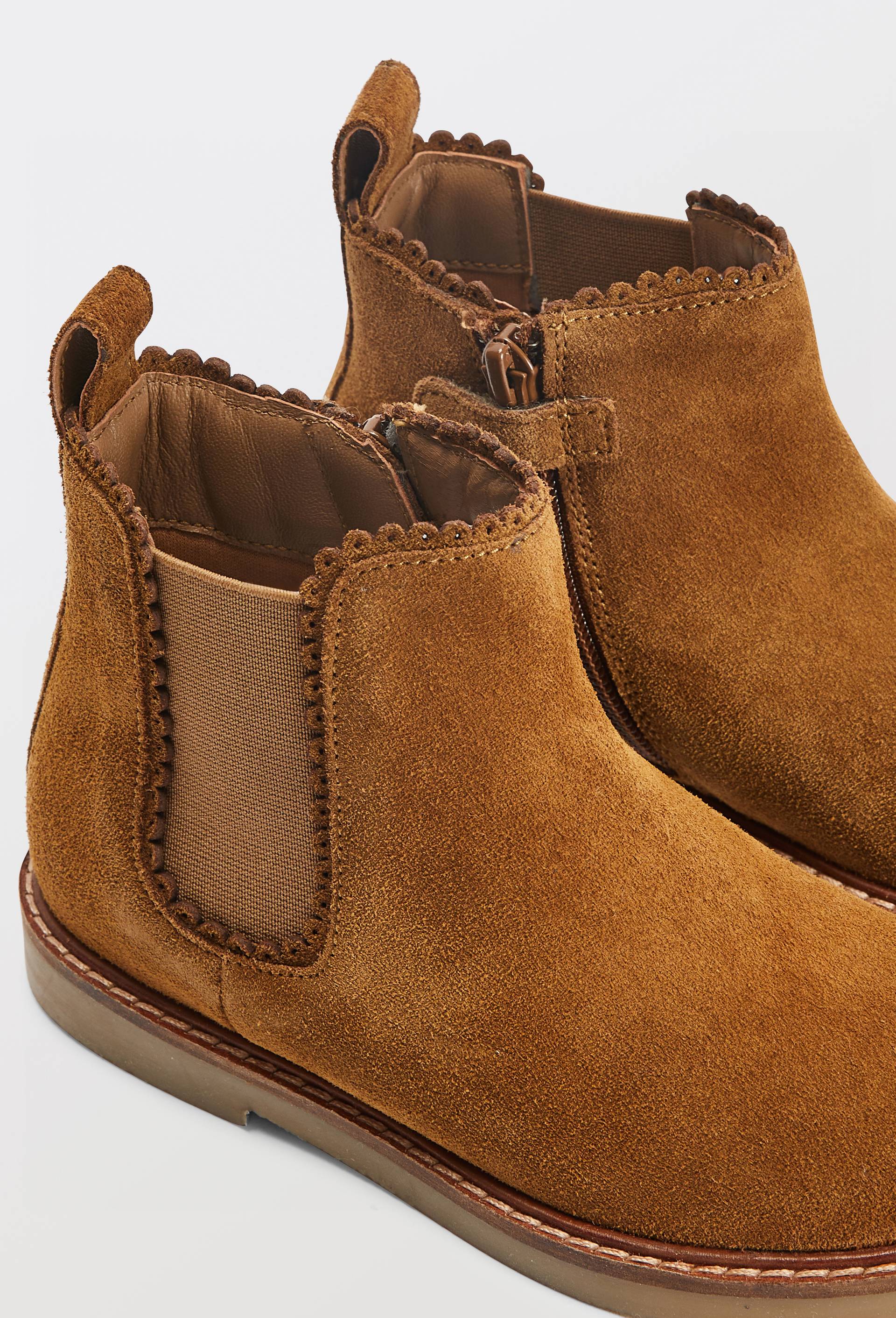 Bottines chelsea festons en cuir, Brun clair, large image number 2.0