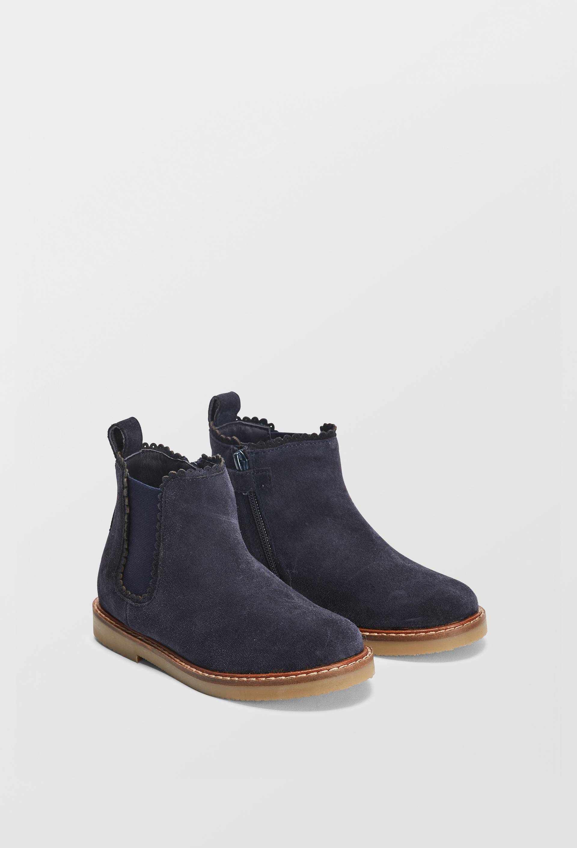 Bottines chelsea festons en cuir, Bleu fonc&eacute;, large image number 0