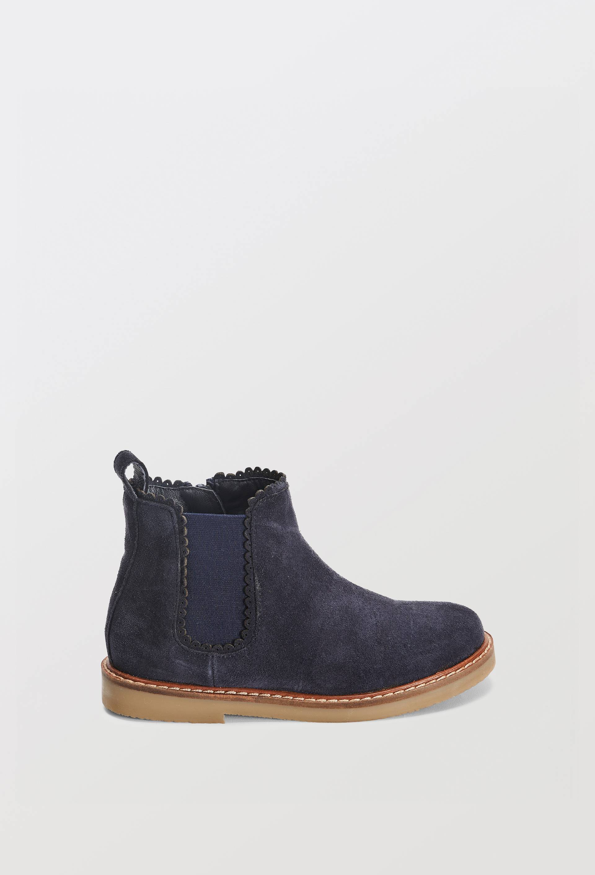 Bottines chelsea festons en cuir, Bleu fonc&eacute;, large image number 1