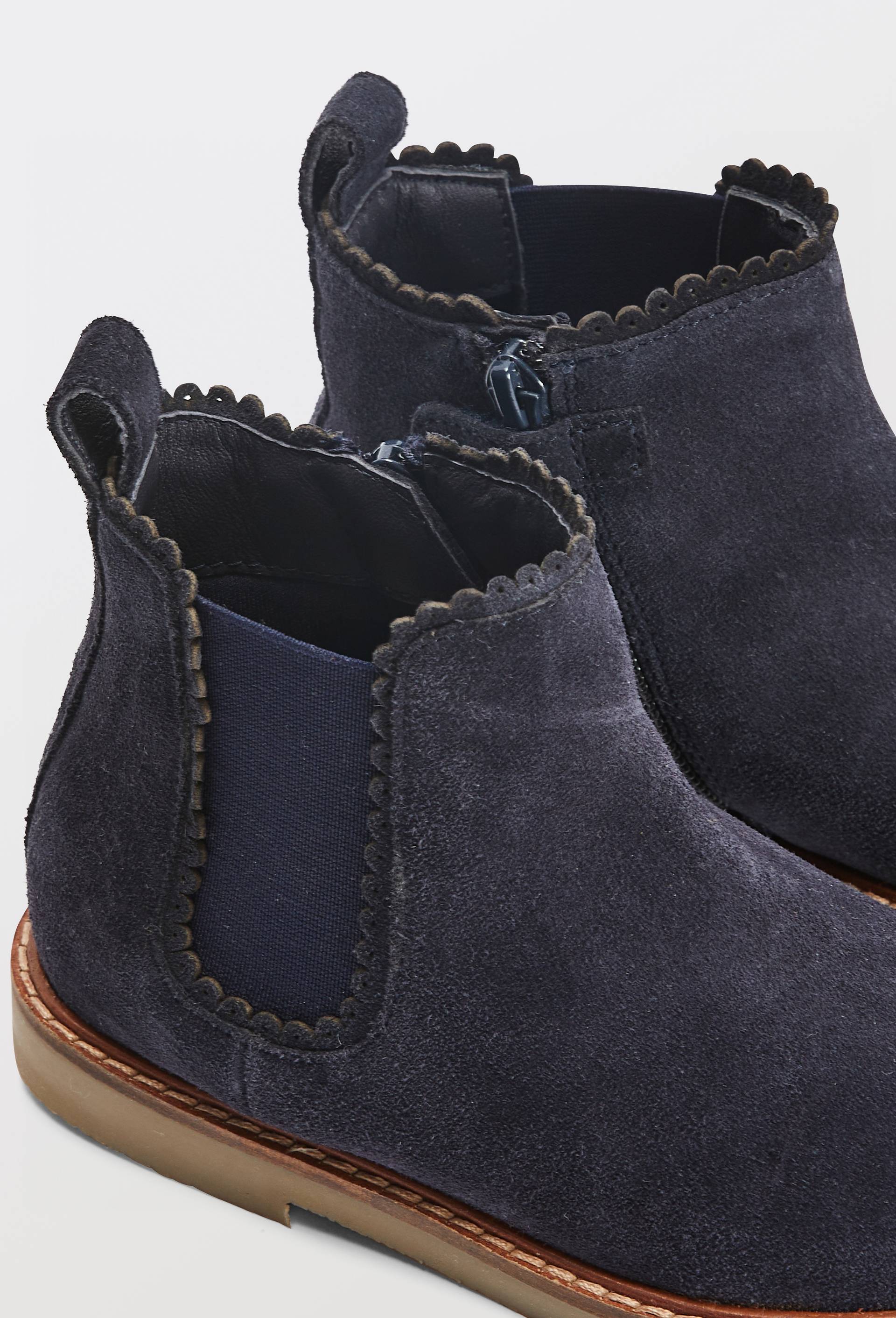 Bottines chelsea festons en cuir, Bleu fonc&eacute;, large image number 2.0