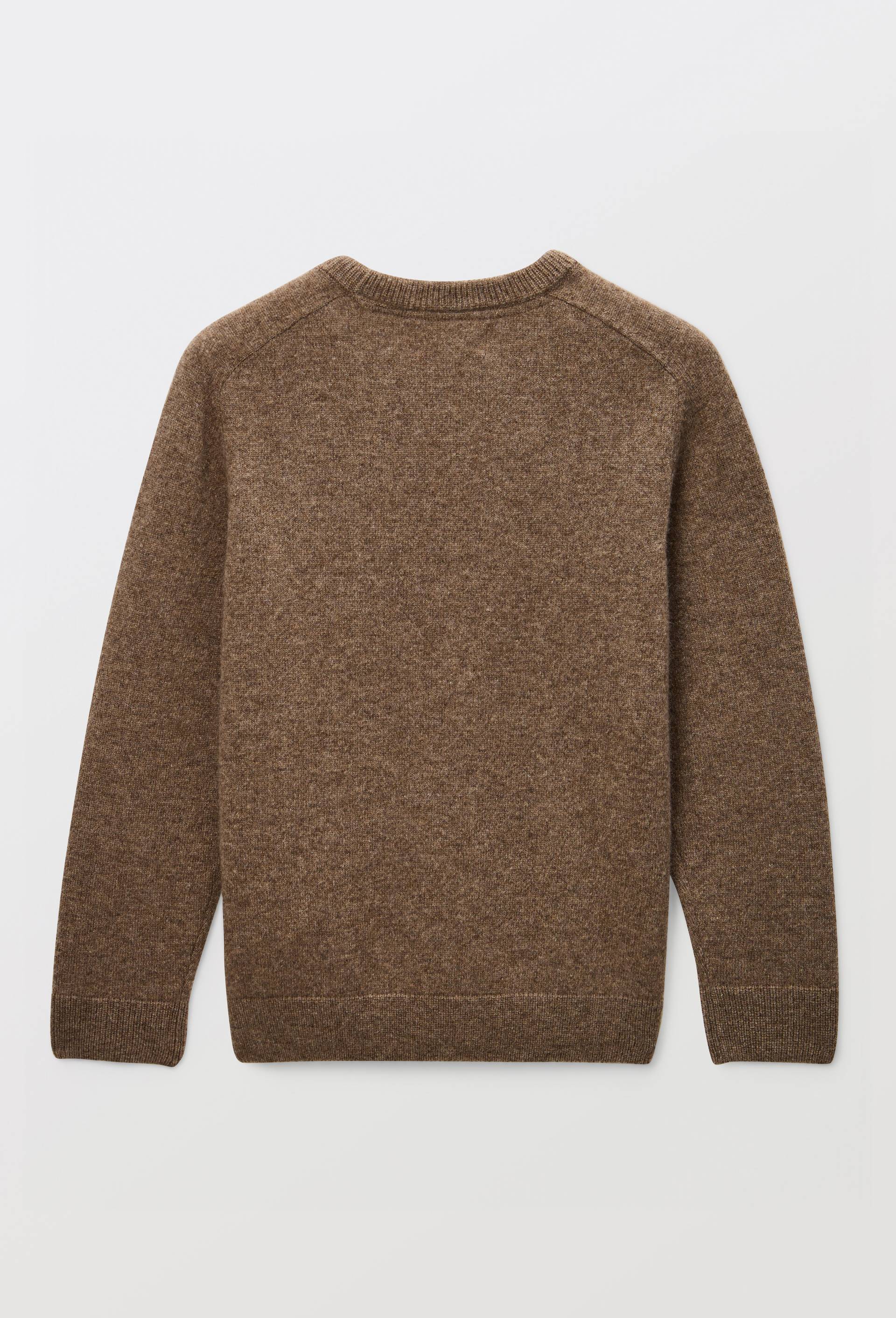 Pull uni col rond en 100% cachemire, Brun, large image number 3