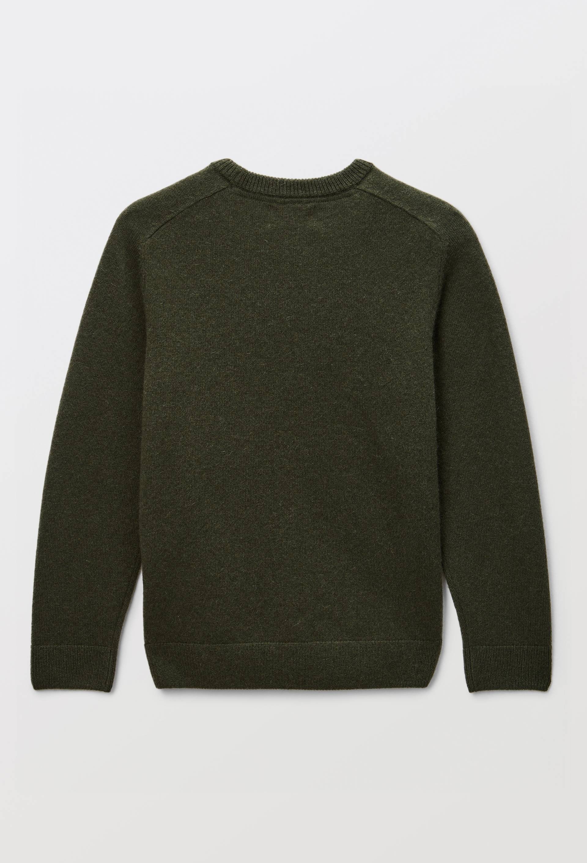 Pull uni col rond en 100% cachemire, Vert fonc&eacute;, large image number 2