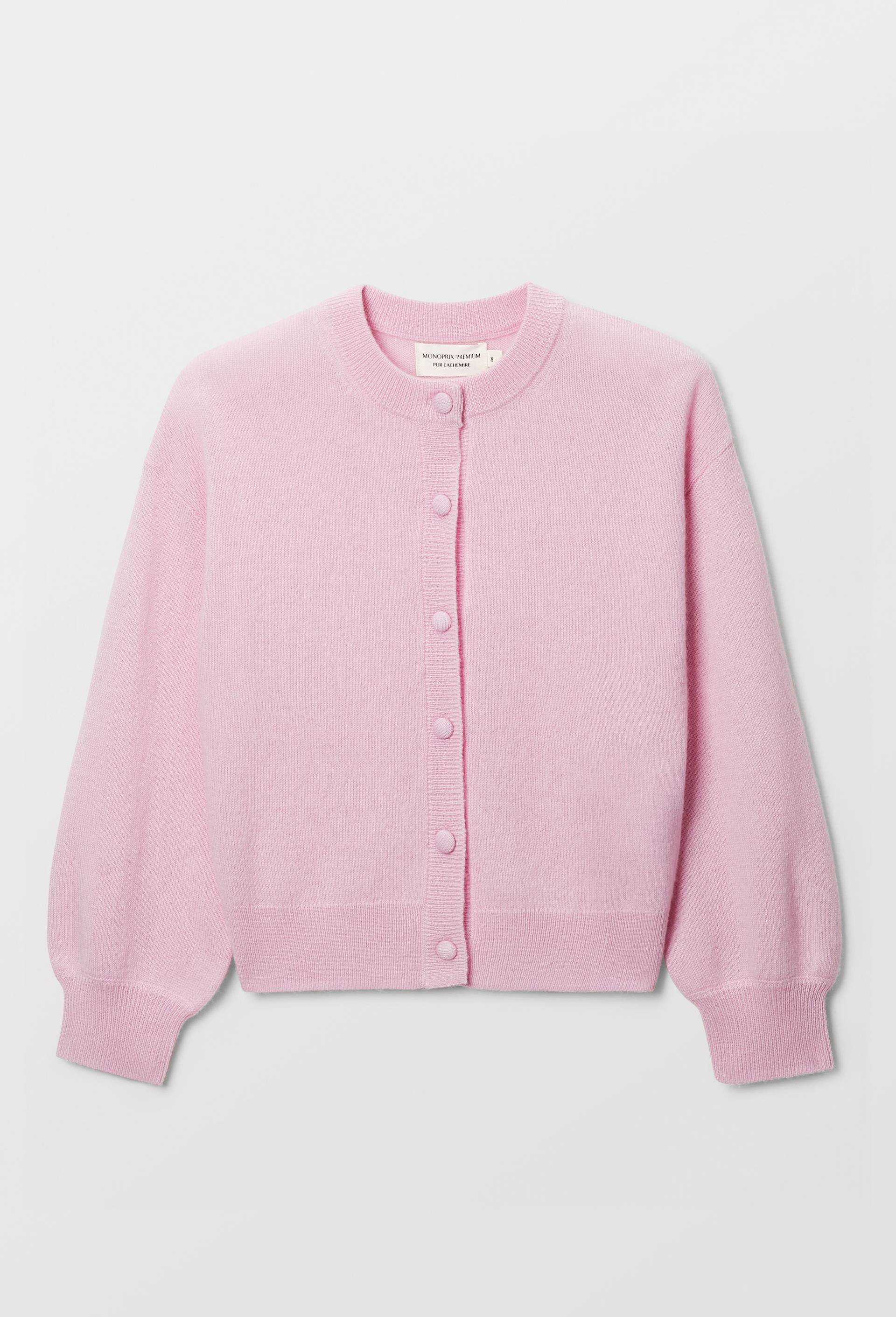 Cardigan uni 100% cachemire, Rose, large image number 1.0