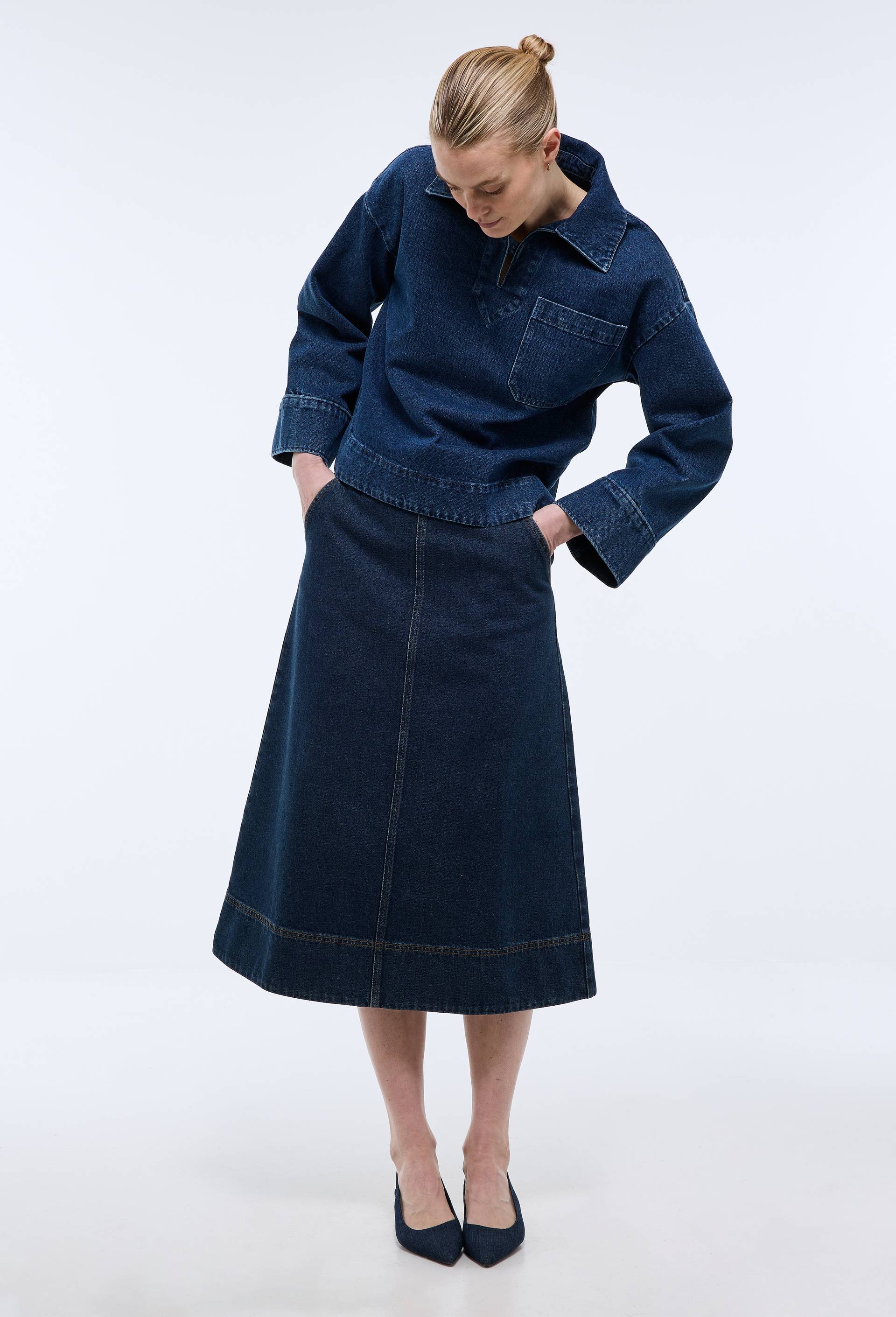 Jupe longue en denim - ATELIER DENIM, Bleu, large image number 0