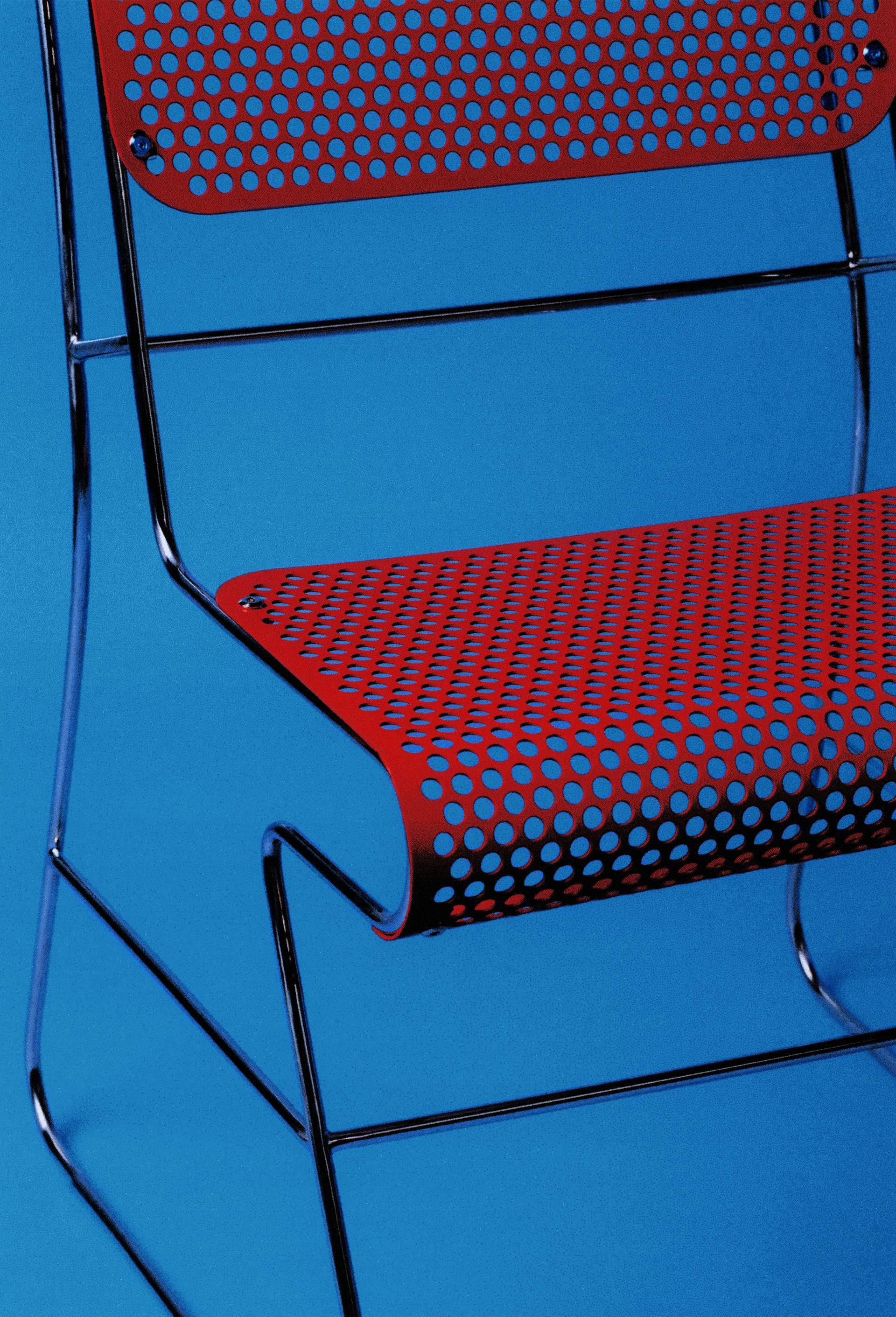 EXCLU WEB - Chaise, 49x45x76 cm, en m&eacute;tal laqu&eacute; - HALL HAUS x MONOPRIX, Rouge, large image number 1.0