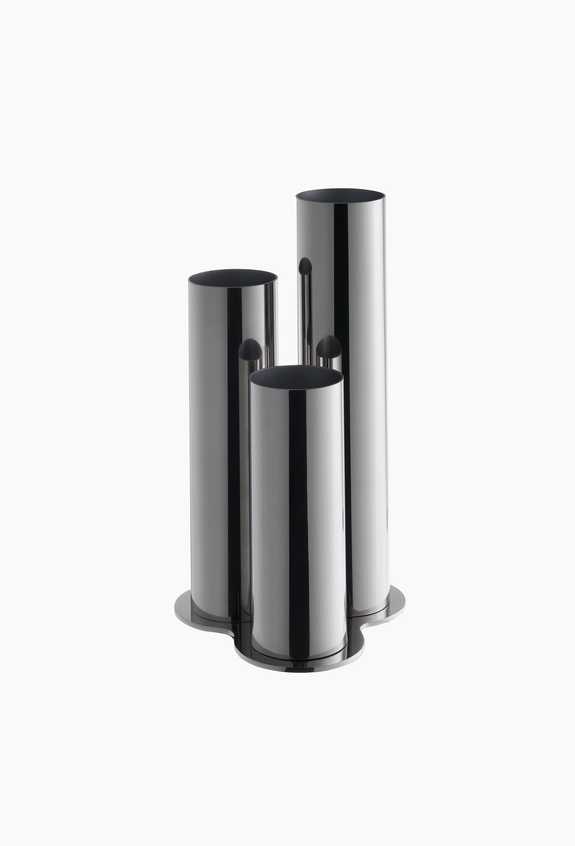 Vase, 13x12x25 cm, en acier inoxydable - HALL HAUS x MONOPRIX, Argent, large image number 0