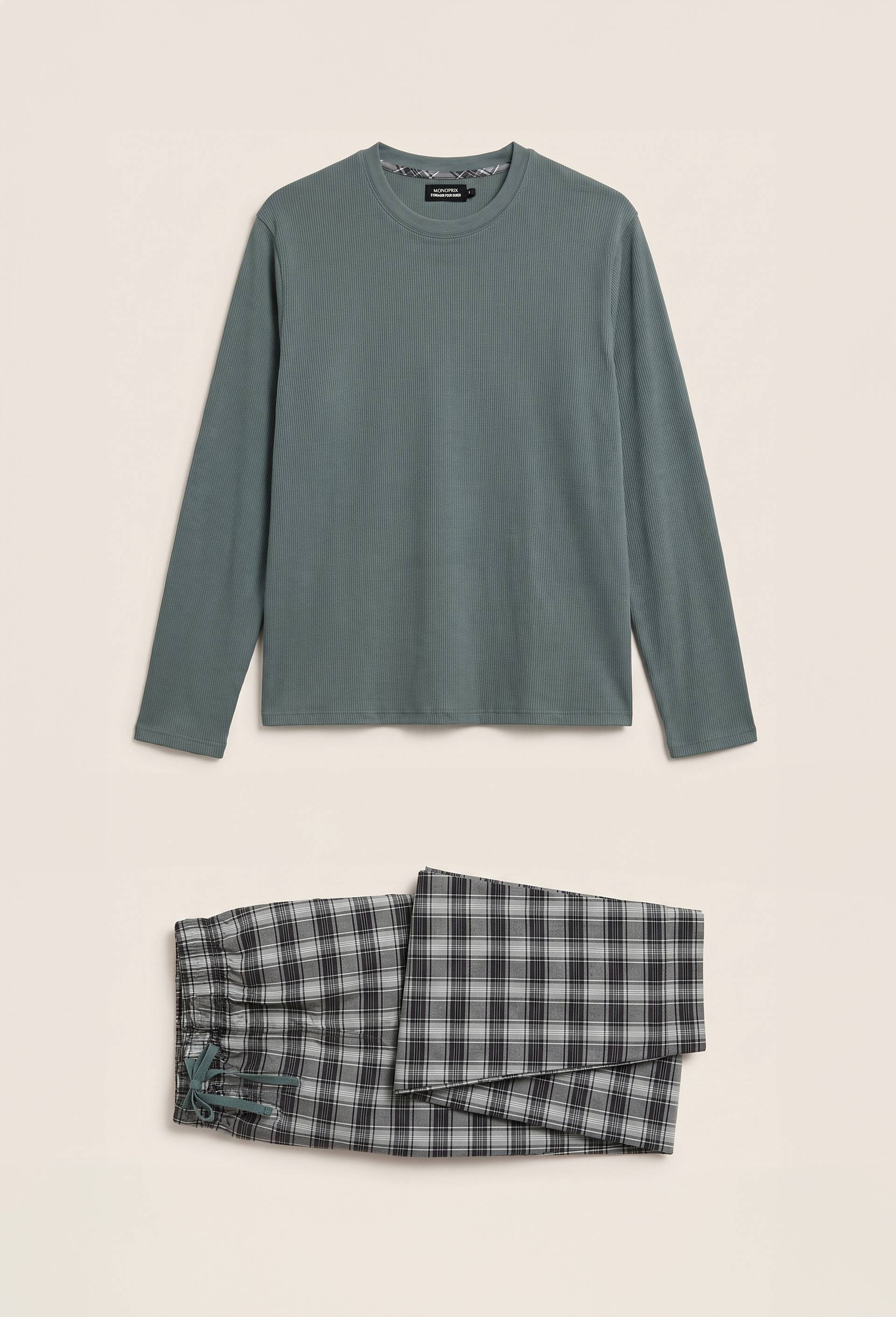 PYJ MIXTE MANCHE LONGUE, Vert fonc&eacute;, swatch image