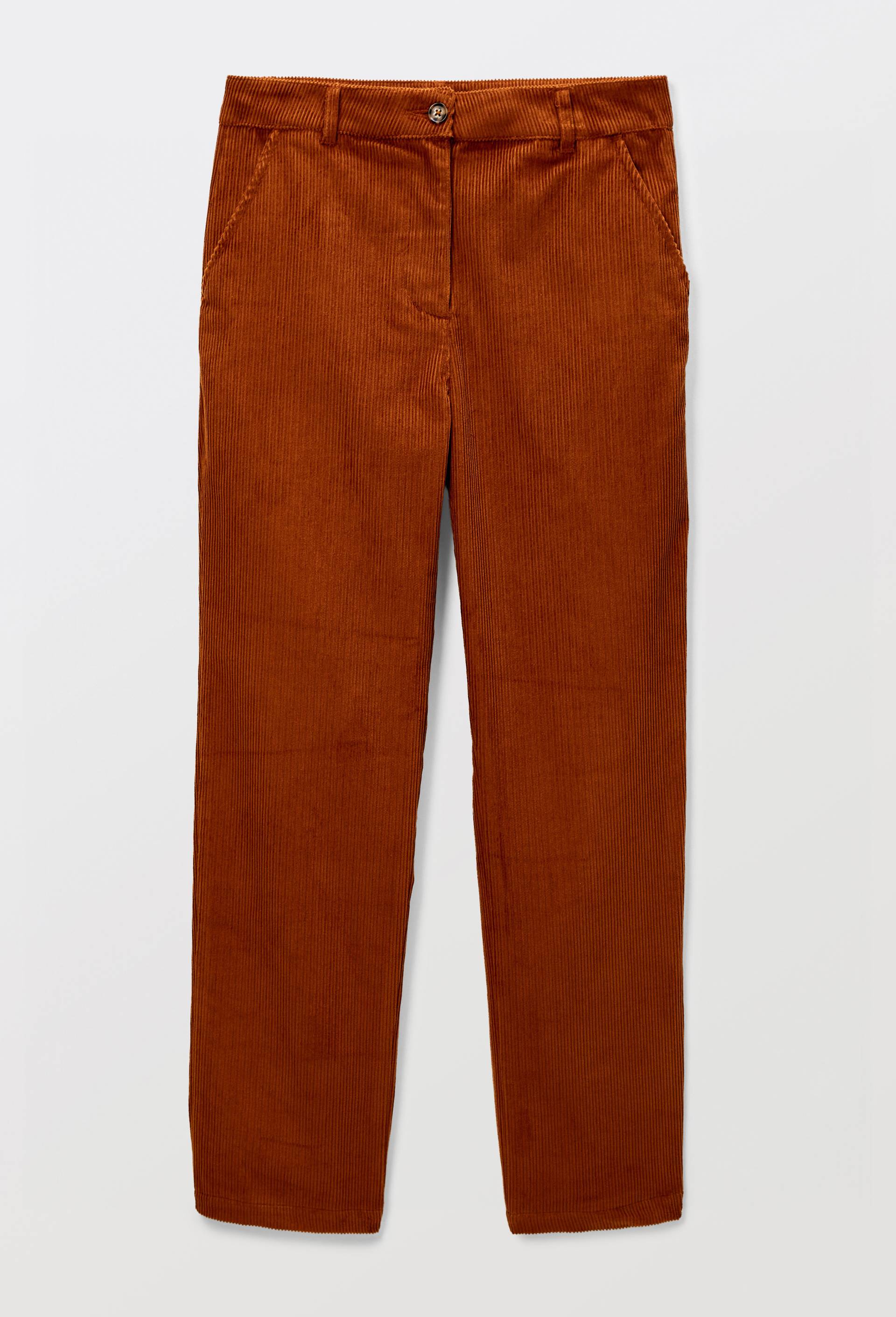 Pantalon en velours droit en coton BIO GOTS, Brun, large image number 2.0