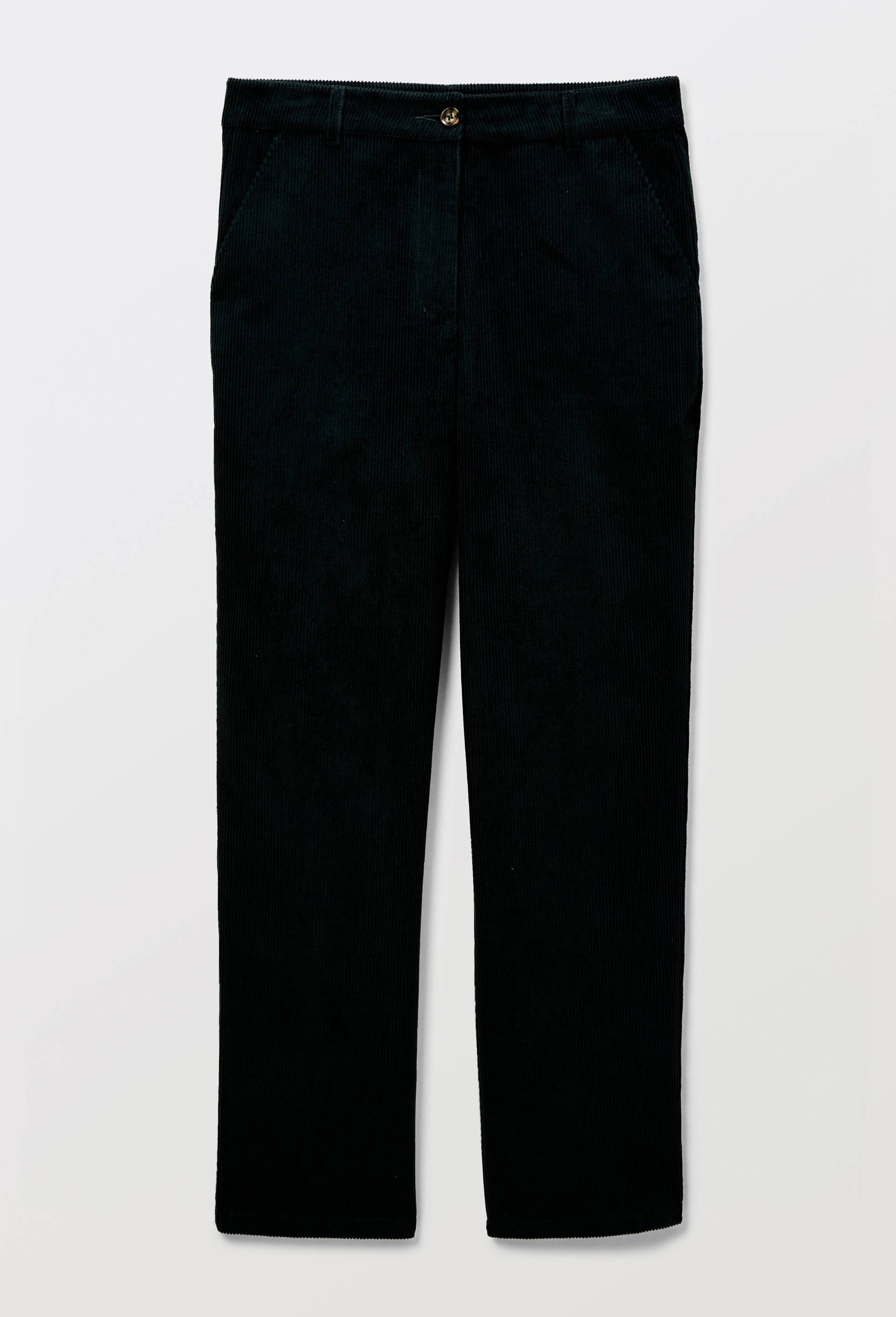 Pantalon en velours droit en coton BIO GOTS, Vert fonc&eacute;, large image number 2