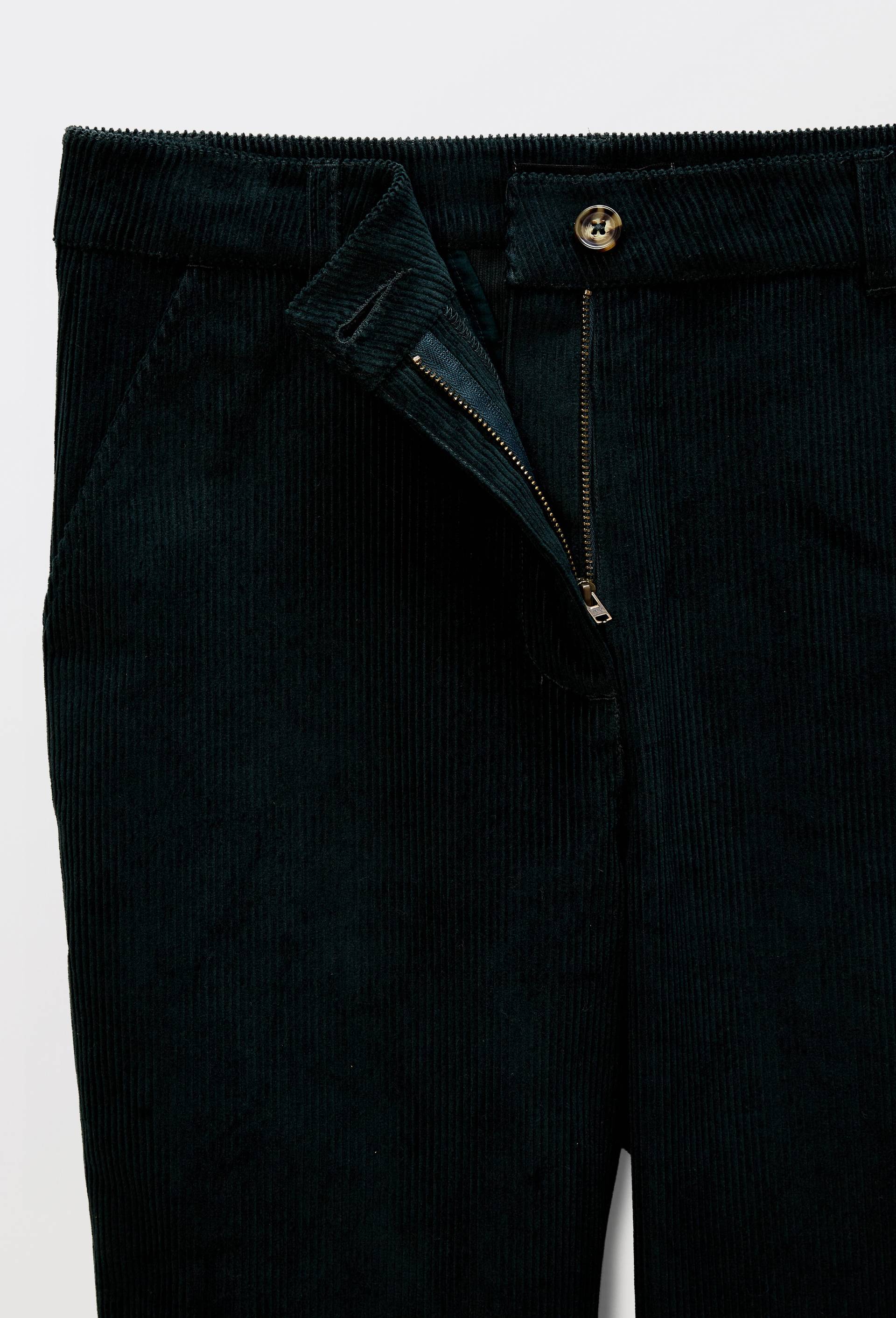 Pantalon en velours droit en coton BIO GOTS, Vert fonc&eacute;, large image number 3