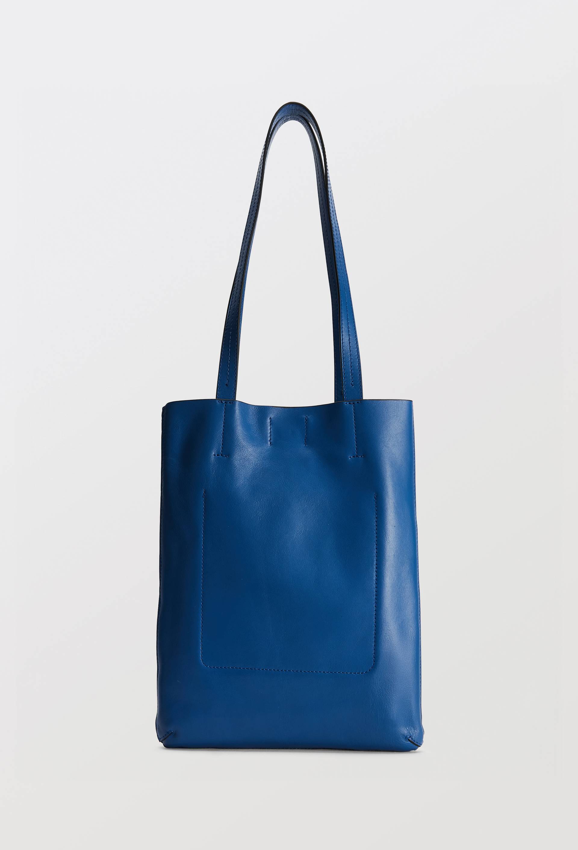 Cabas en cuir, Bleu, large image number 0