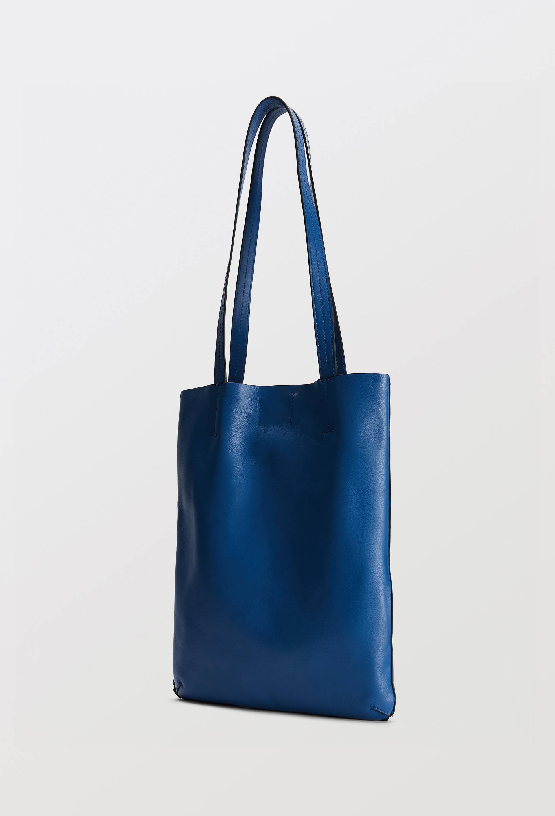 Cabas en cuir, Bleu, large image number 1