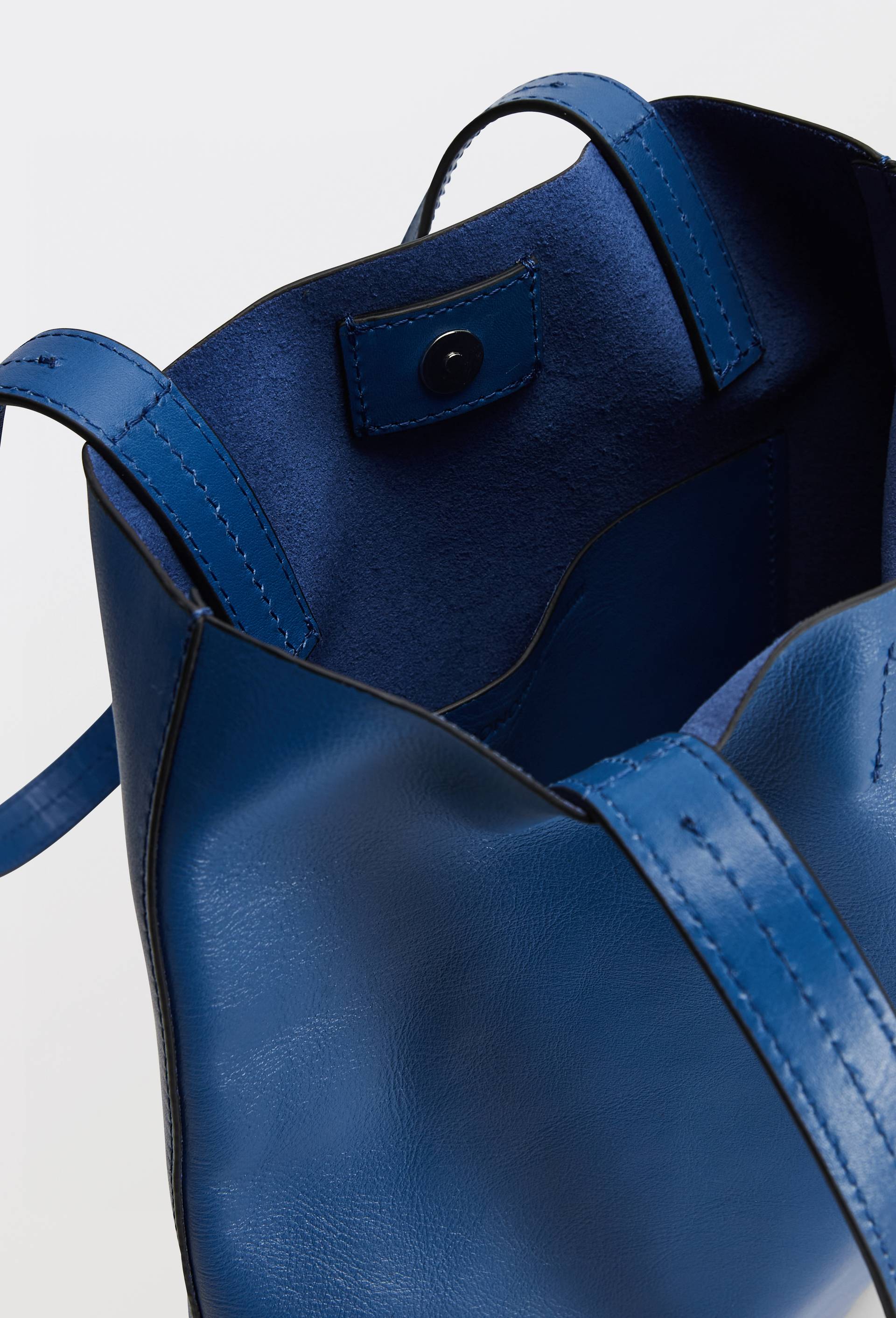 Cabas en cuir, Bleu, large image number 2.0