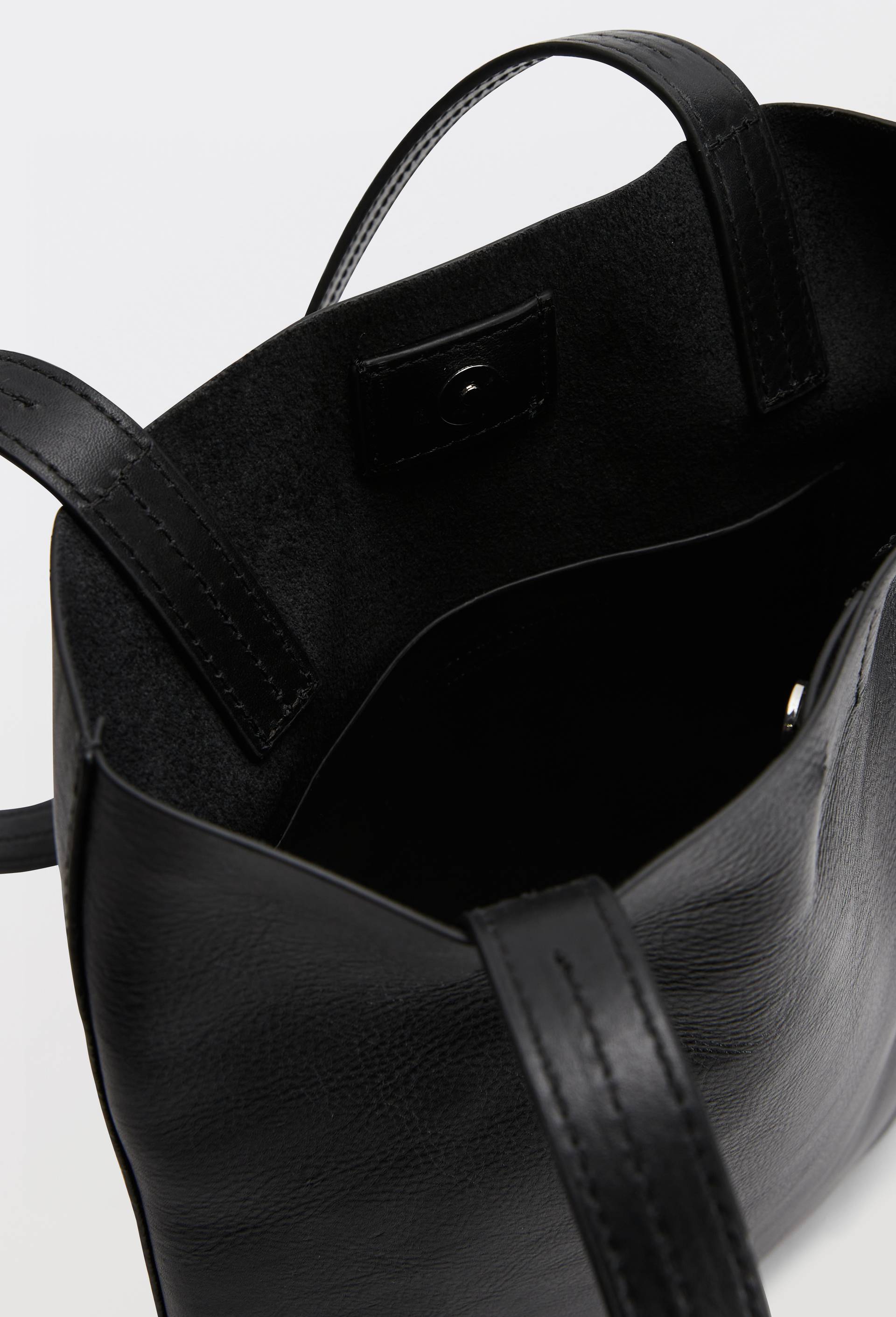 Cabas en cuir, Noir, large image number 2