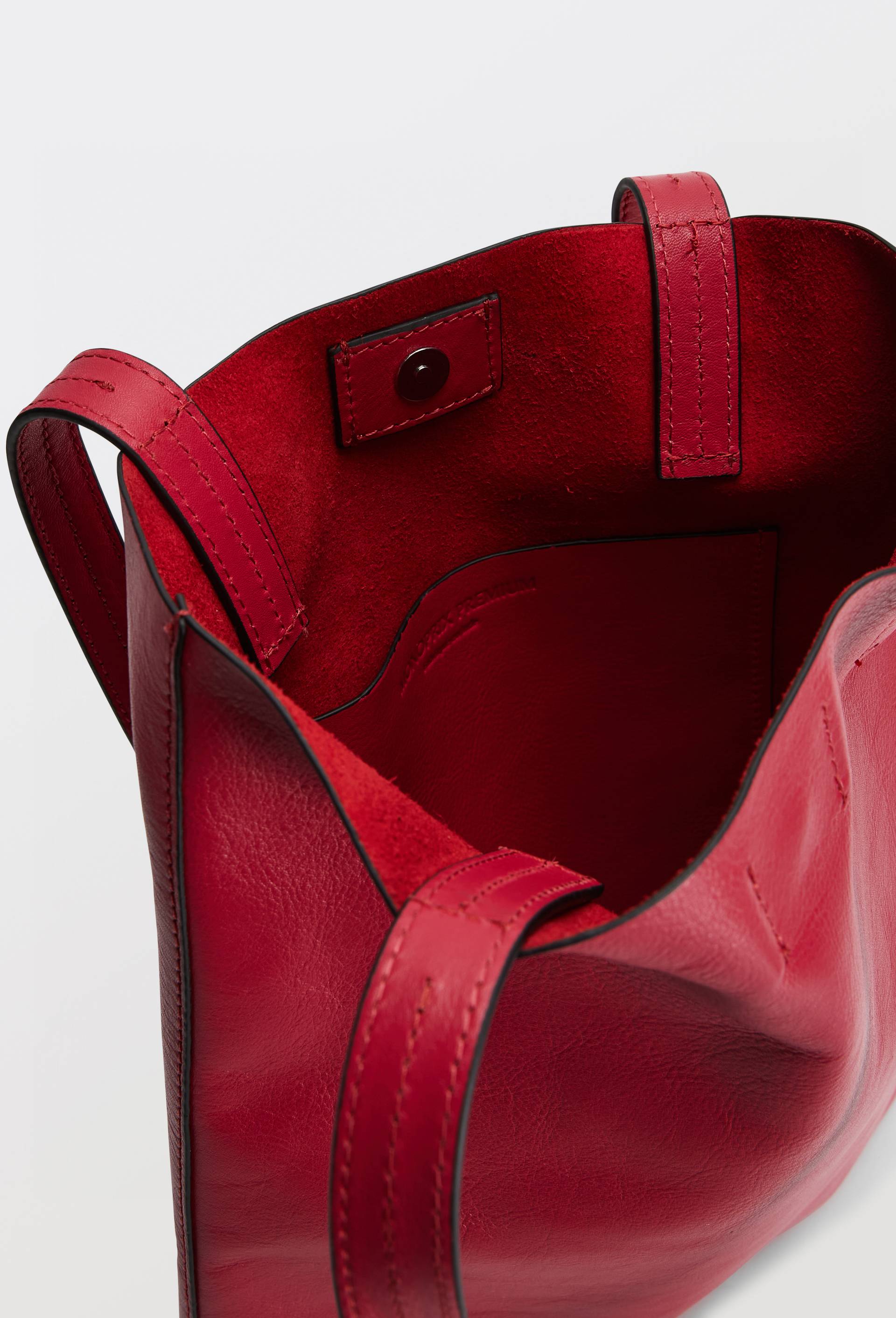 Cabas en cuir, Rouge, large image number 2.0