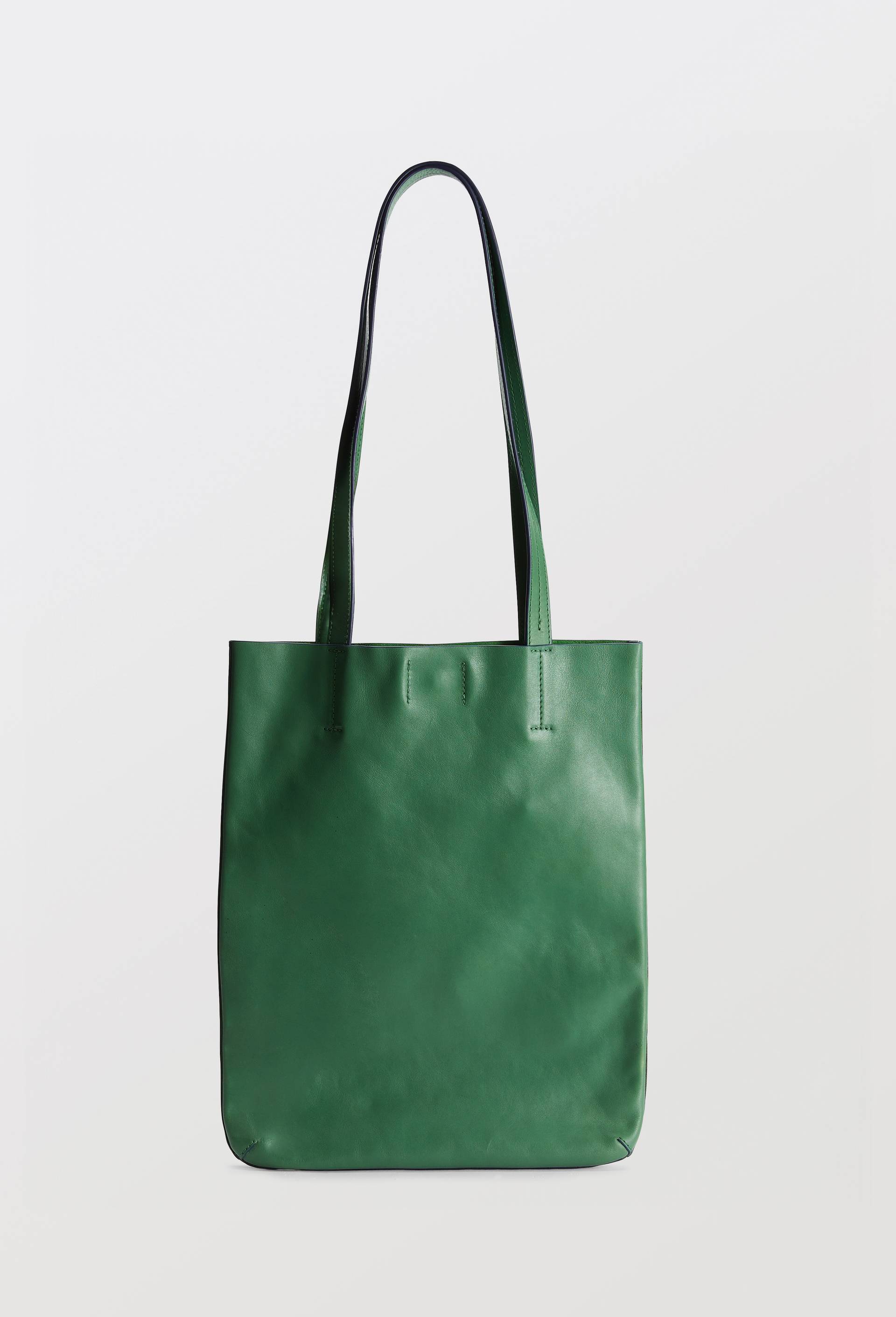 Cabas en cuir, Vert, swatch image