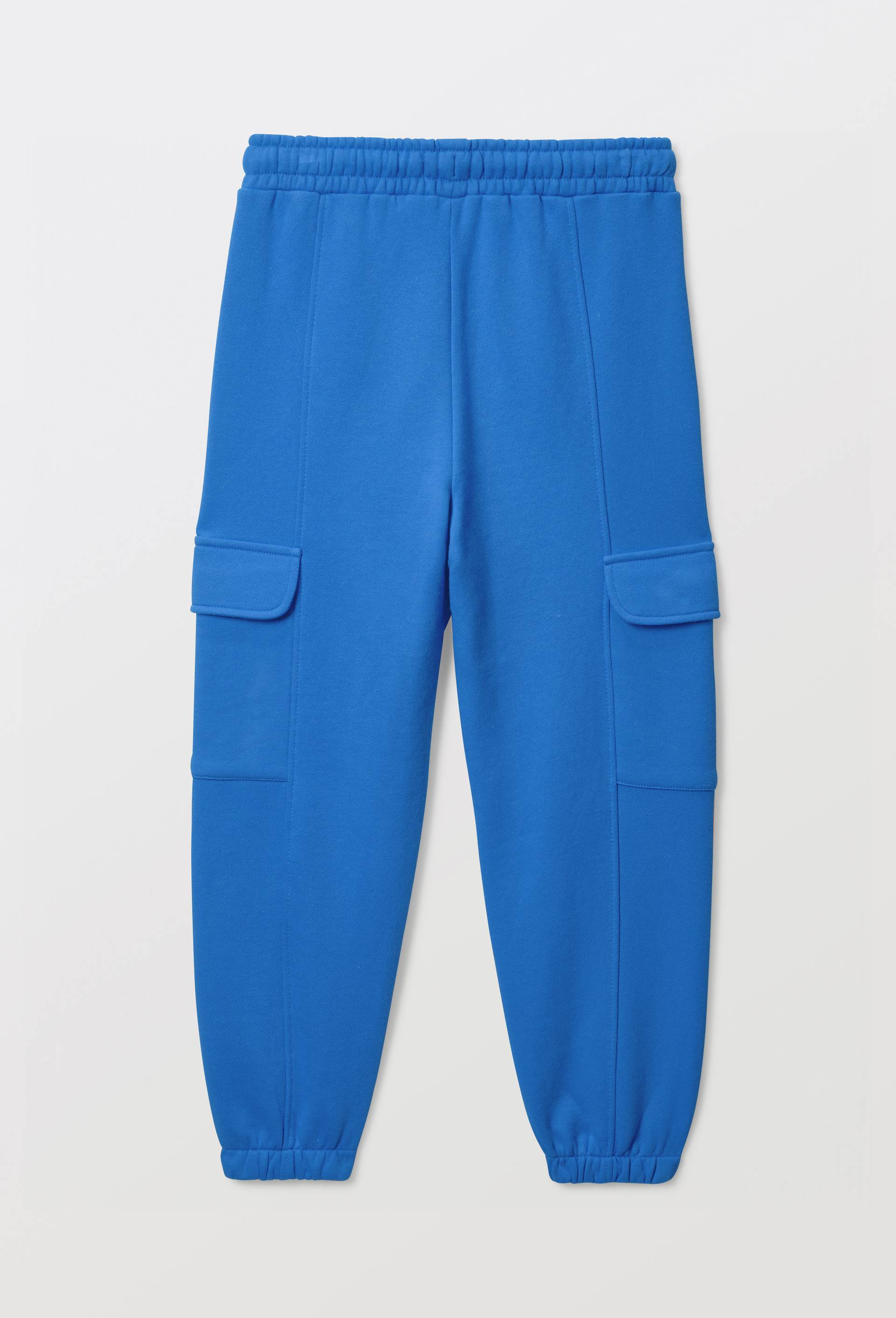 Jogging cargo uni, en coton BIO GOTS, Bleu, large image number 2.0