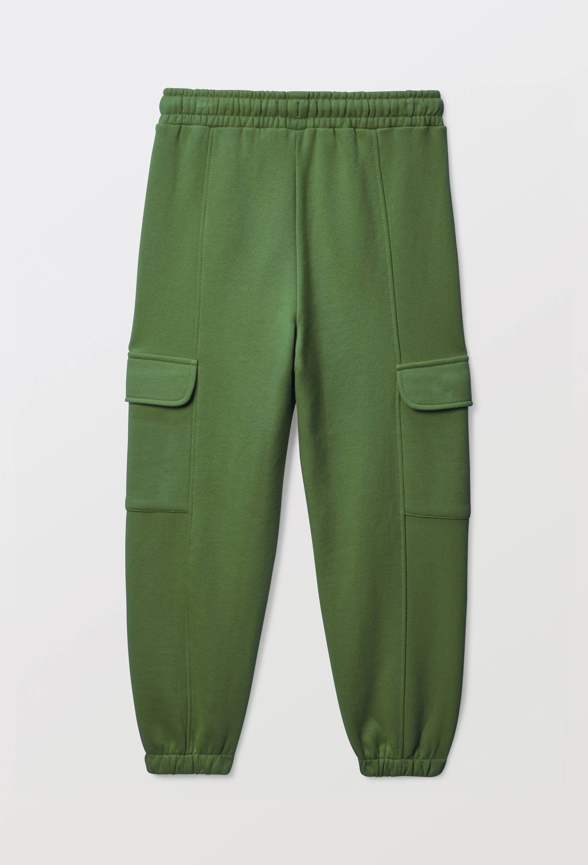 Jogging cargo uni, en coton BIO GOTS, Vert, large image number 2.0