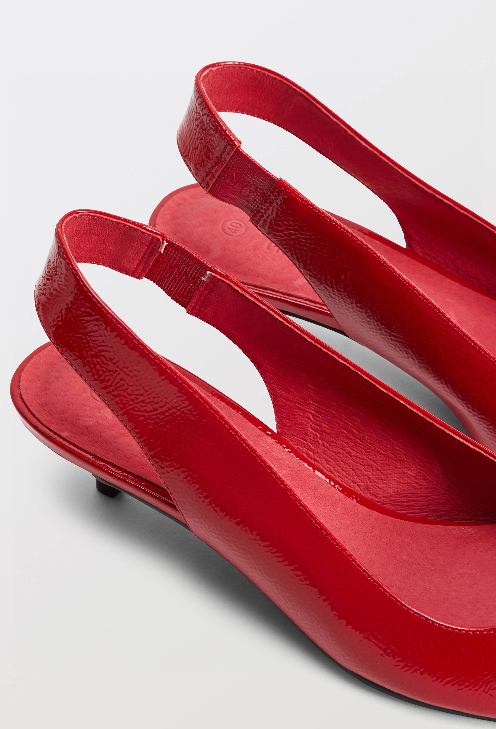 Slingback en cuir, Rouge, large image number 2