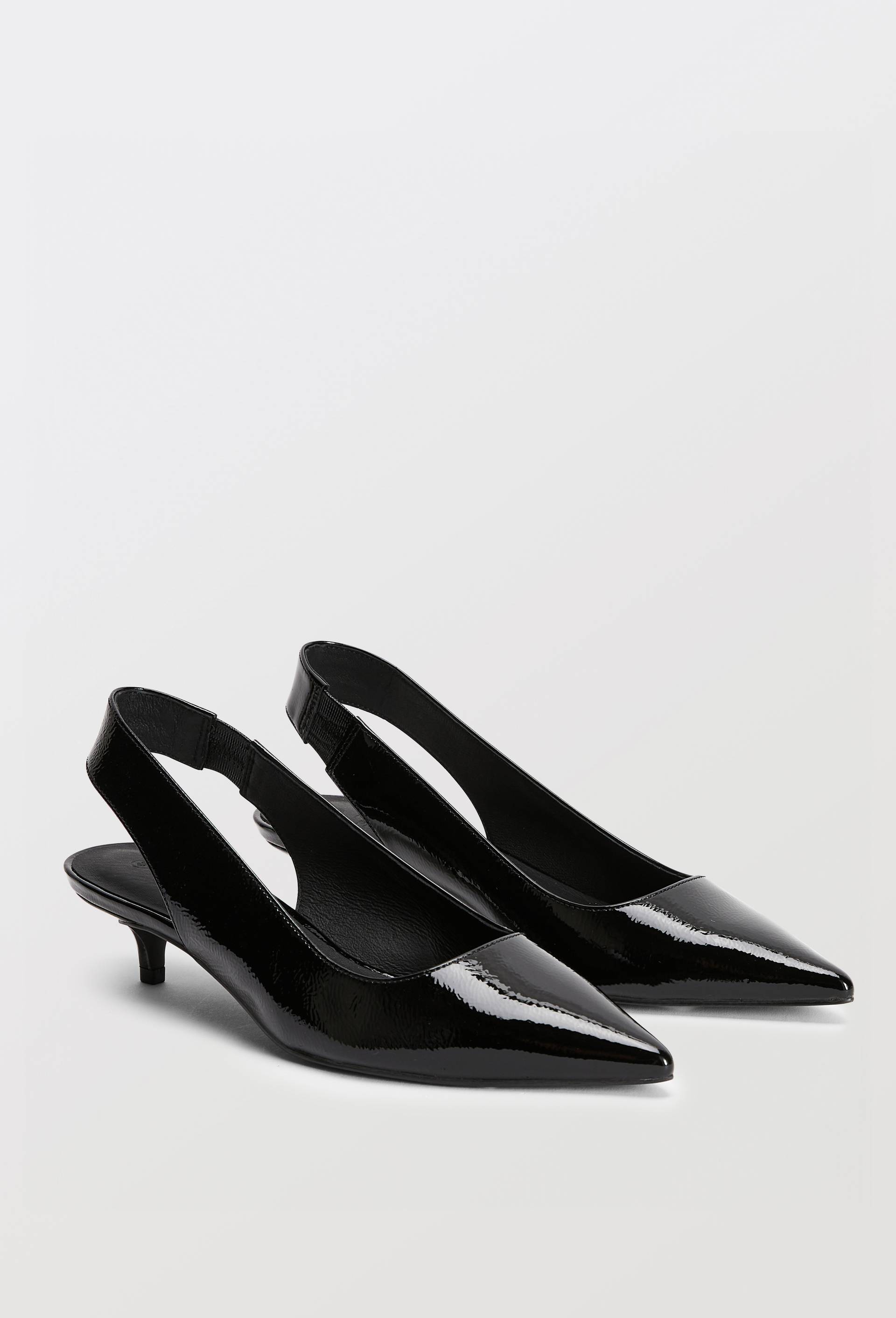 Slingback en cuir, Noir, large image number 0.0