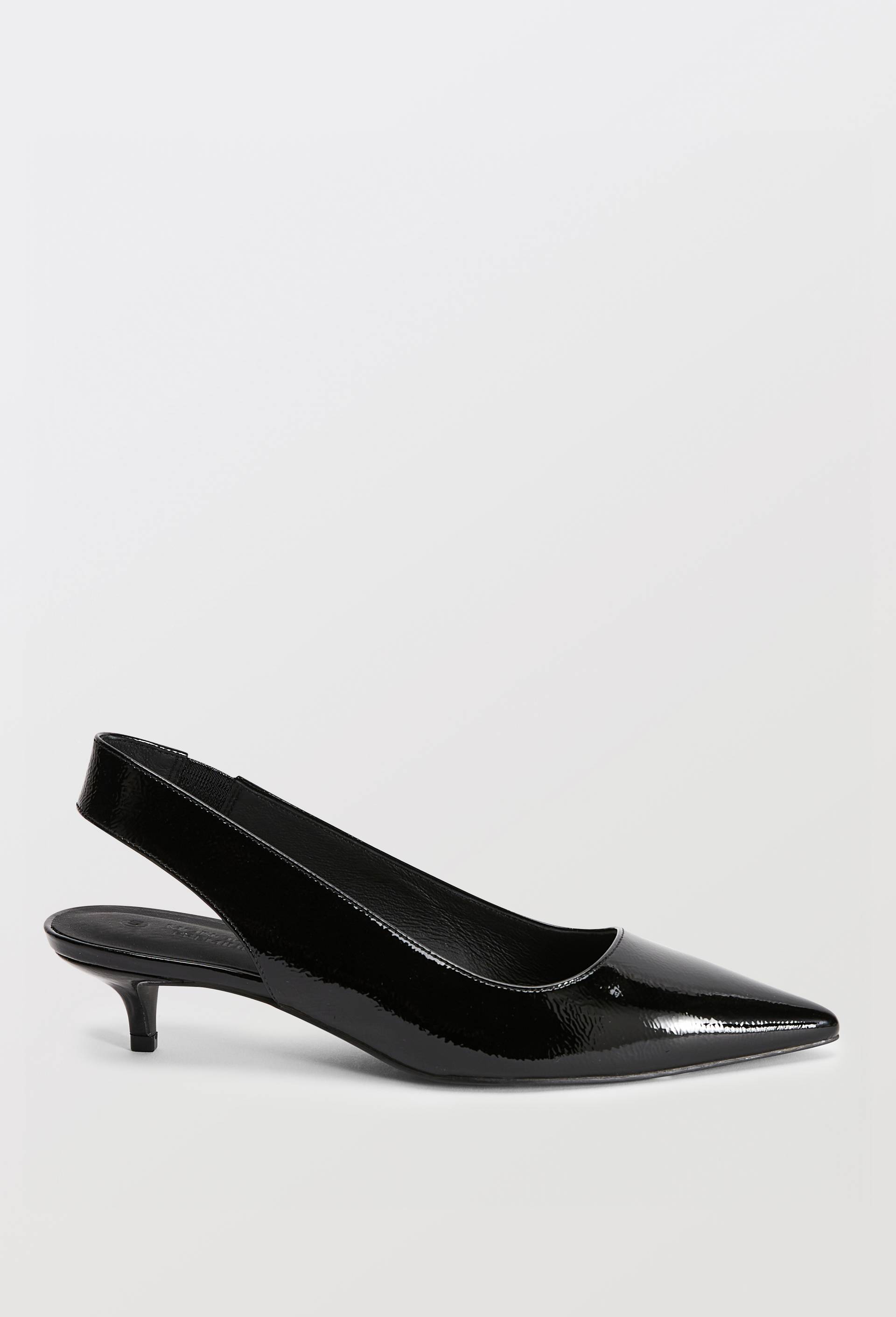 Slingback en cuir, Noir, large image number 1.0