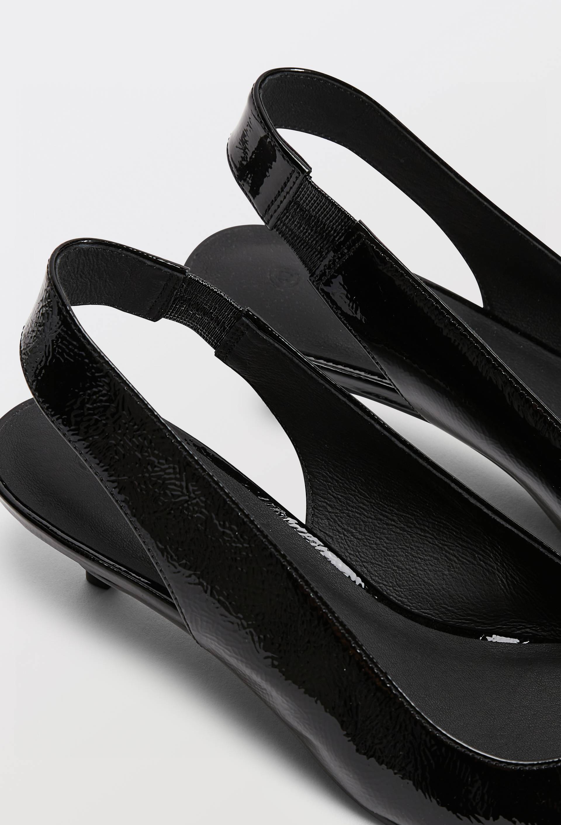 Slingback en cuir, Noir, large image number 2.0