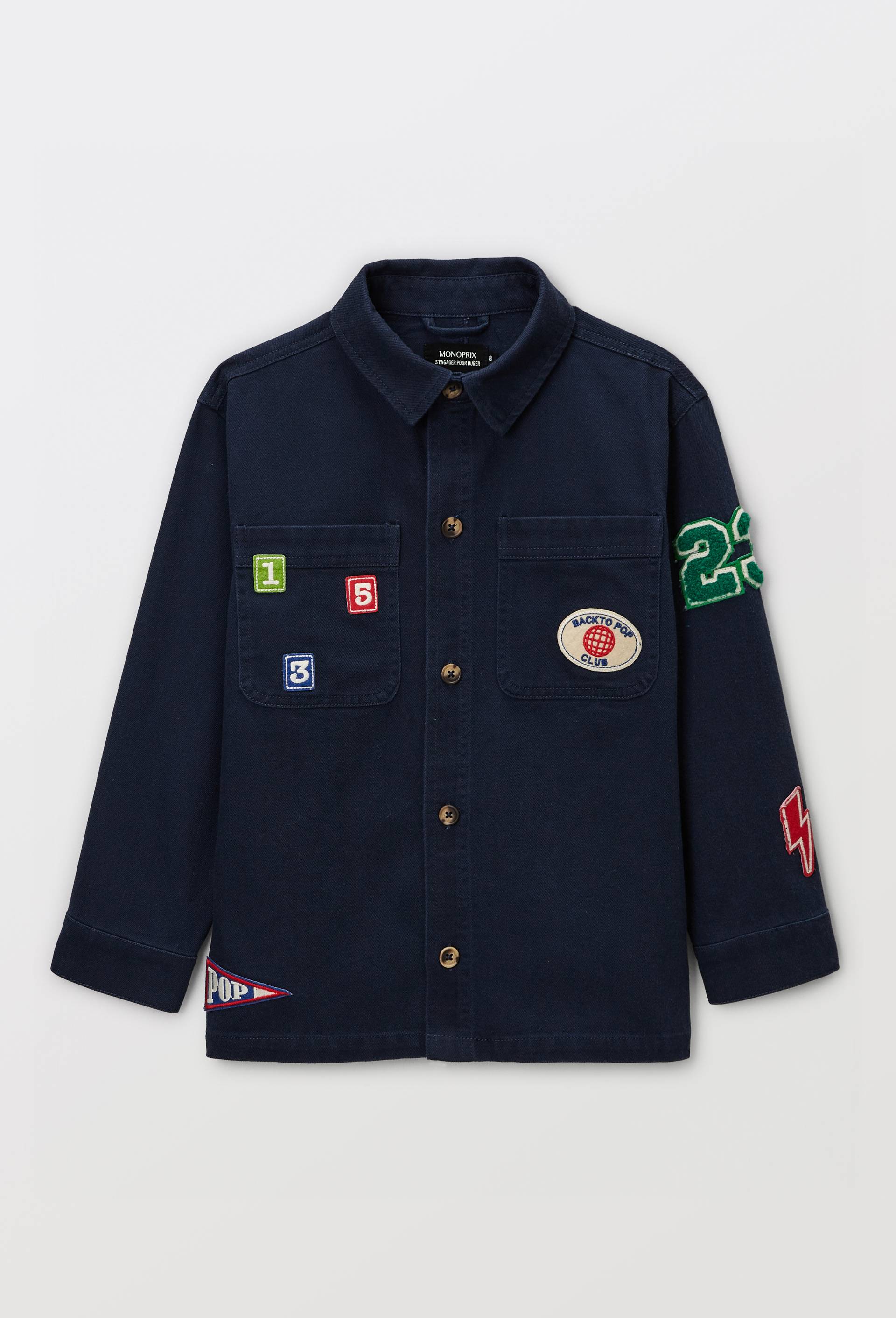 Veste worker color block en coton, Bleu fonc&eacute;, large image number 0.0