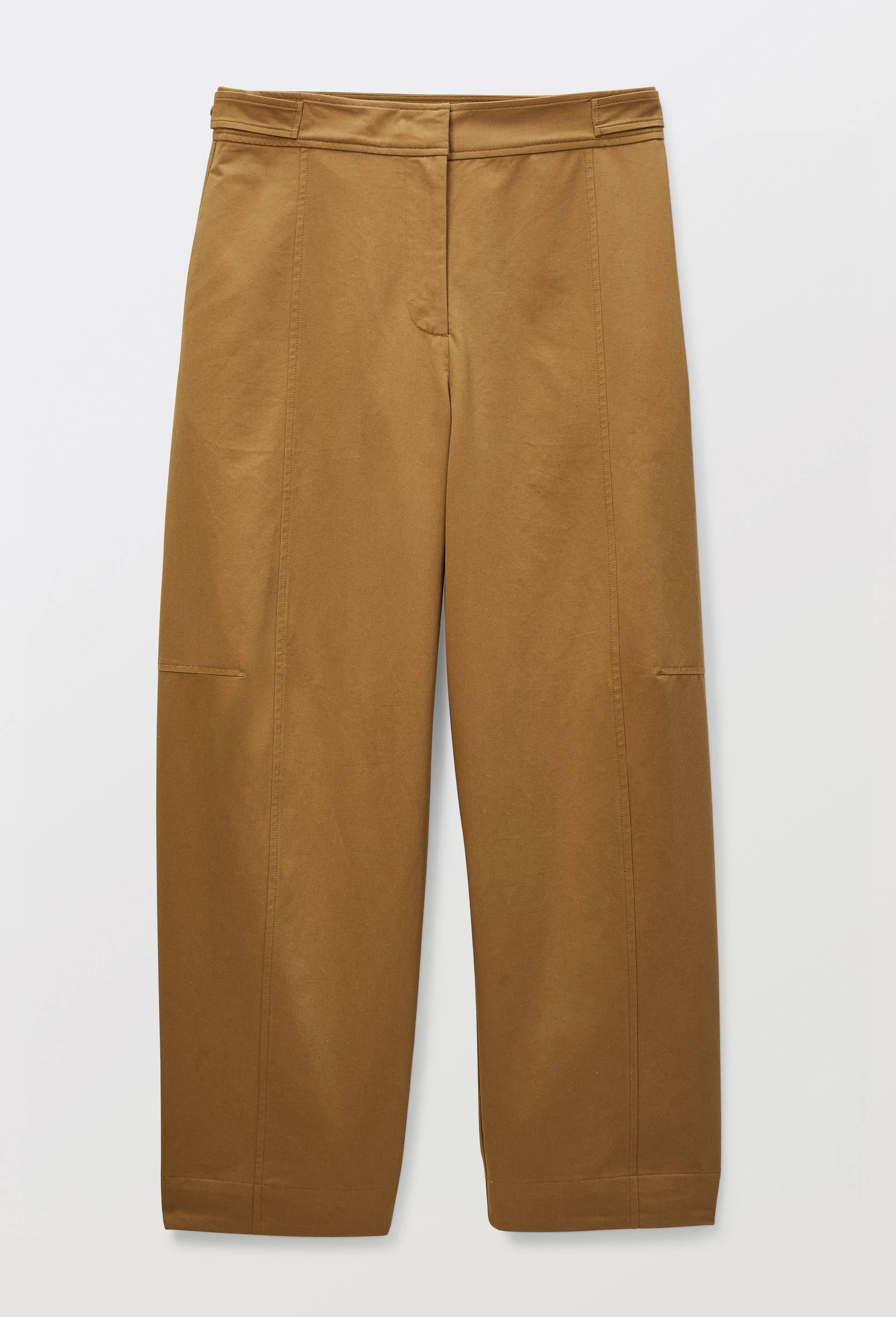 Pantalon barrel en coton avec poches c&ocirc;t&eacute;s, Beige, large image number 2.0
