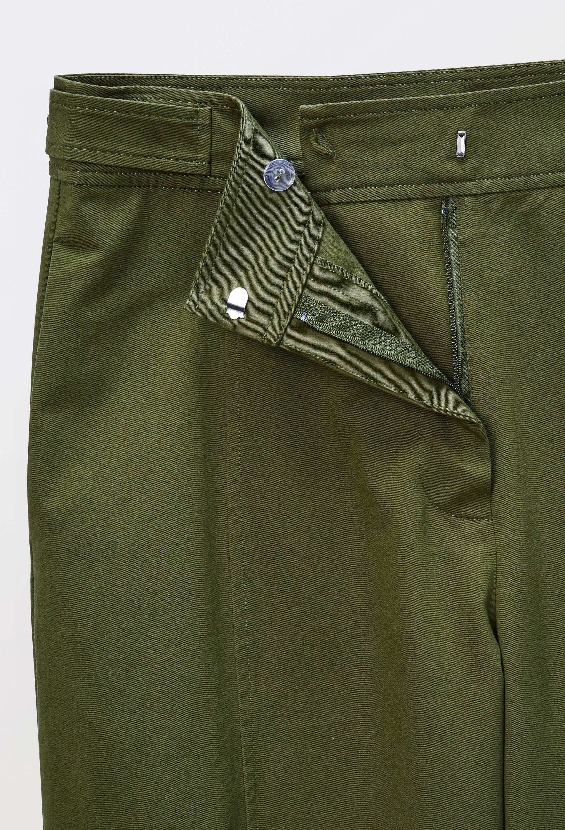 Pantalon barrel en coton avec poches c&ocirc;t&eacute;s, Vert, large image number 4