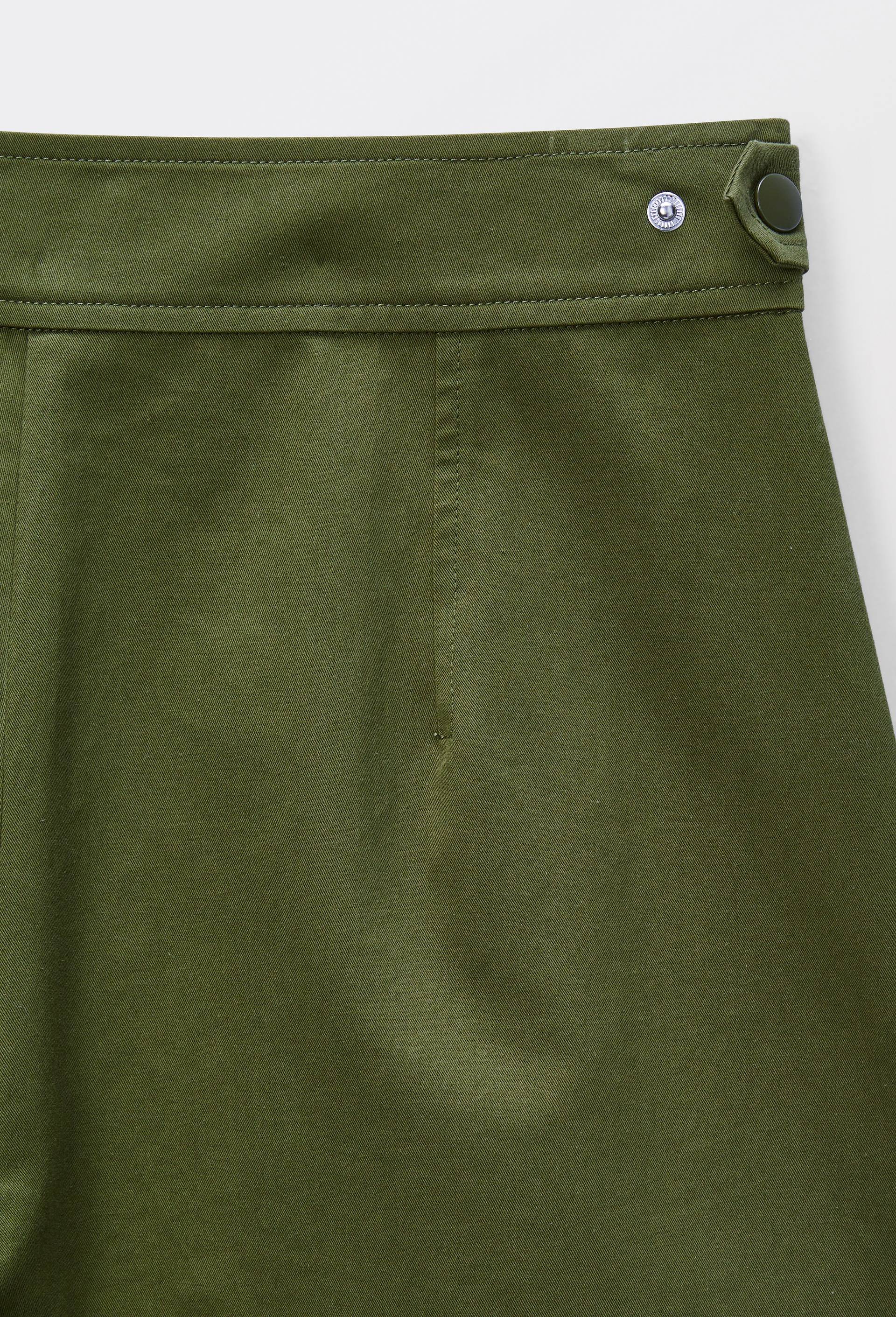 Pantalon barrel en coton avec poches c&ocirc;t&eacute;s, Vert, large image number 5.0