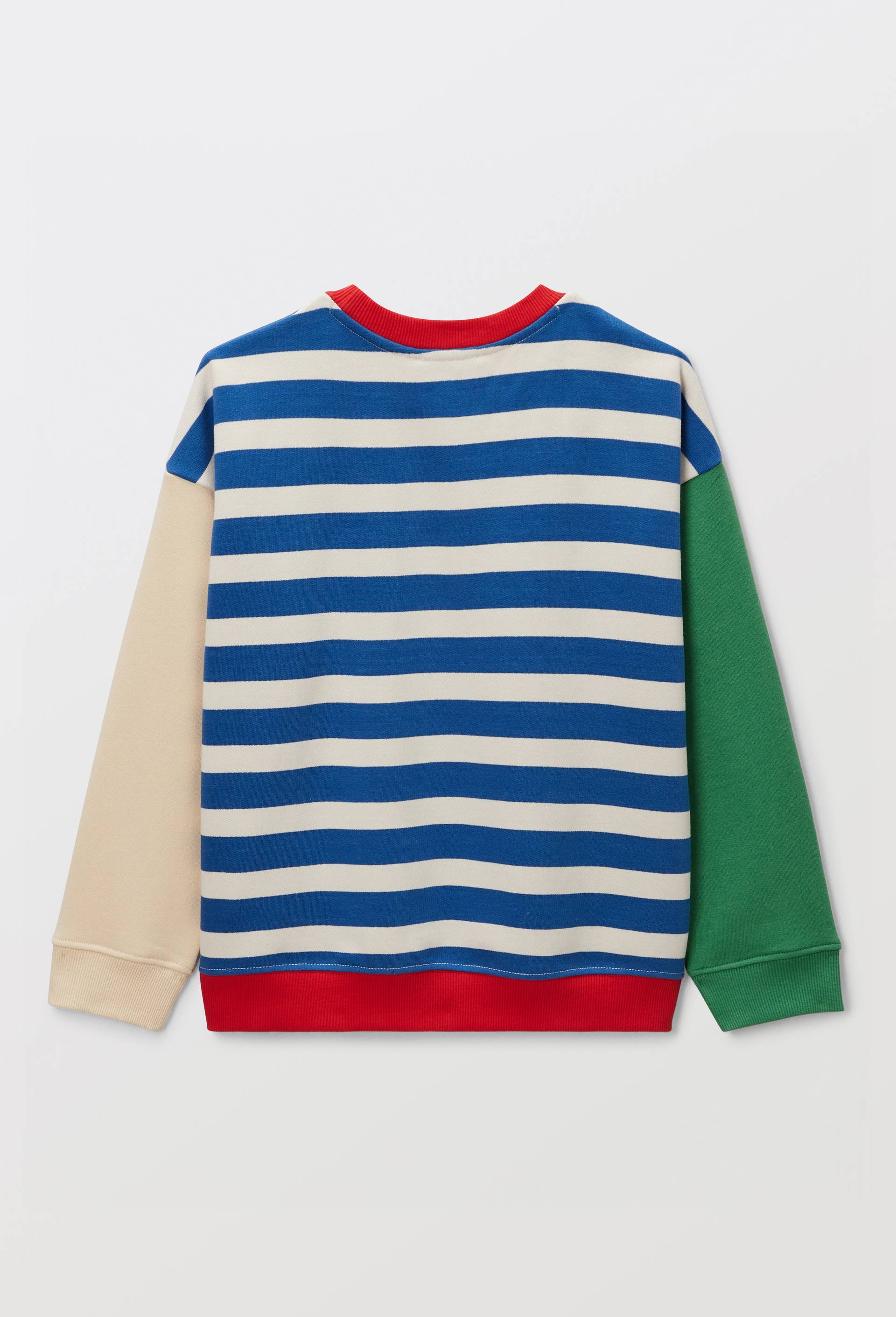 Sweat imprim&eacute; en coton BIO GOTS, Bleu, large
