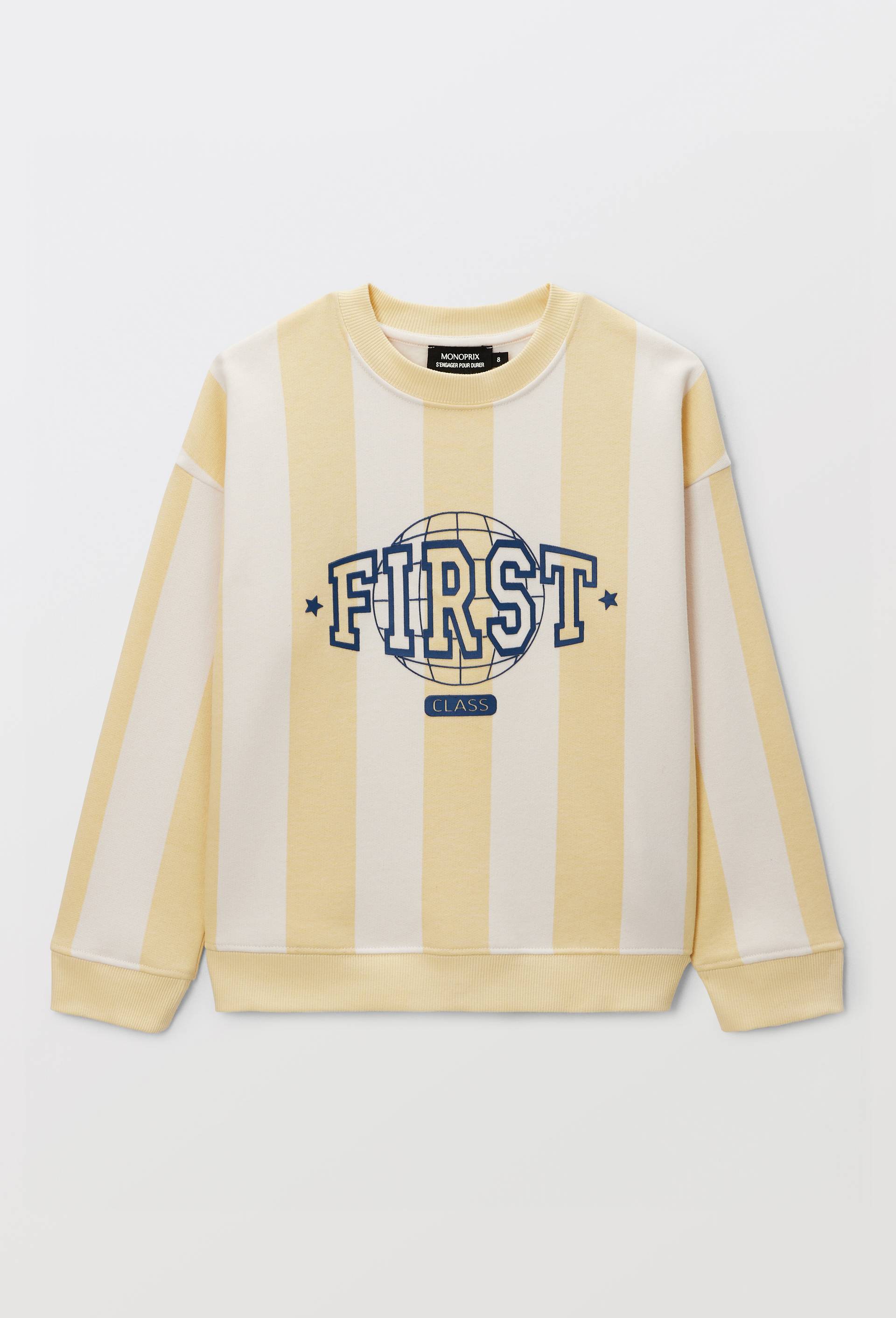 Sweat imprim&eacute; en coton BIO GOTS, Jaune, large