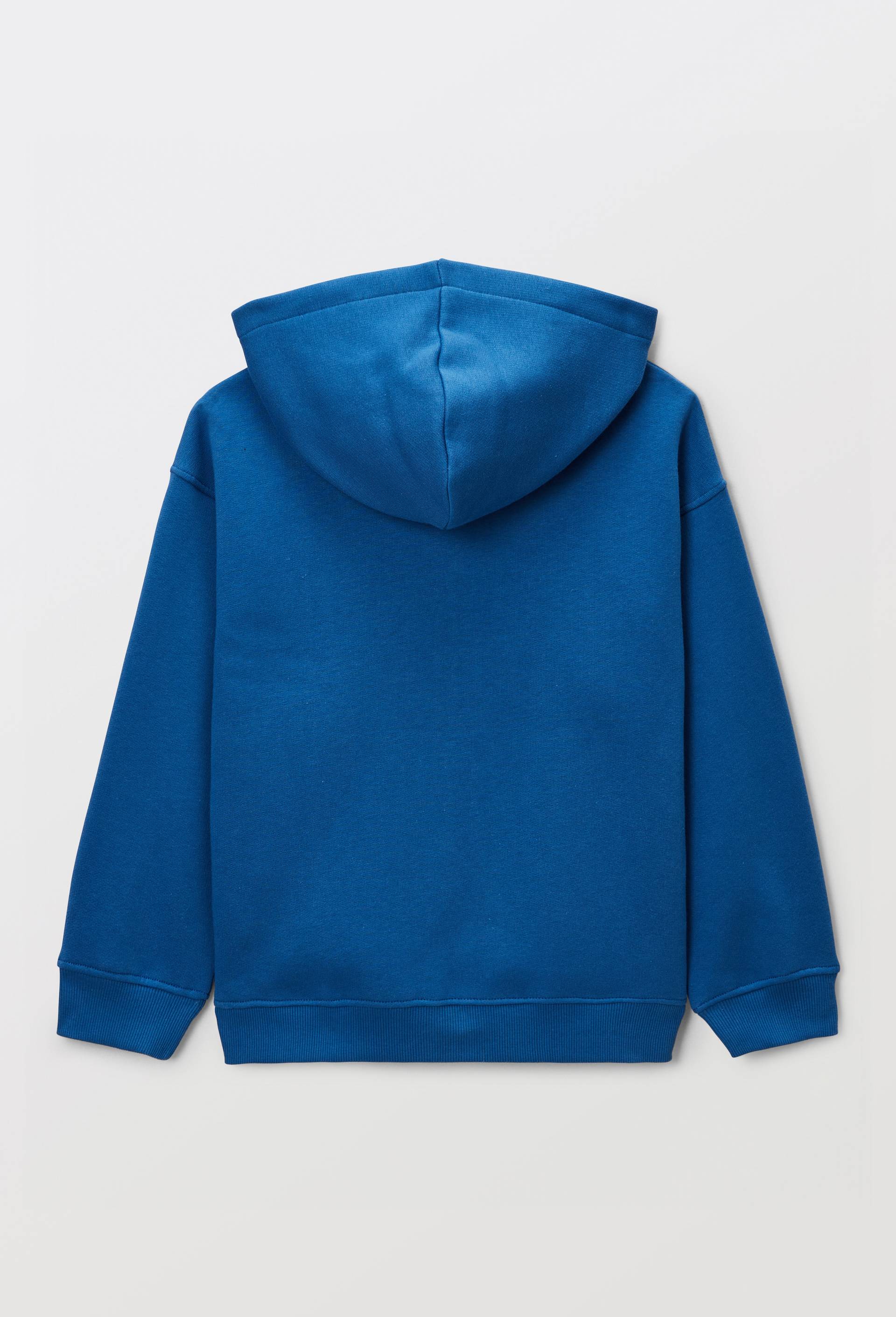 Sweat zipp&eacute; &agrave; capuche imprim&eacute; en coton BIO GOTS, Bleu, large image number 2