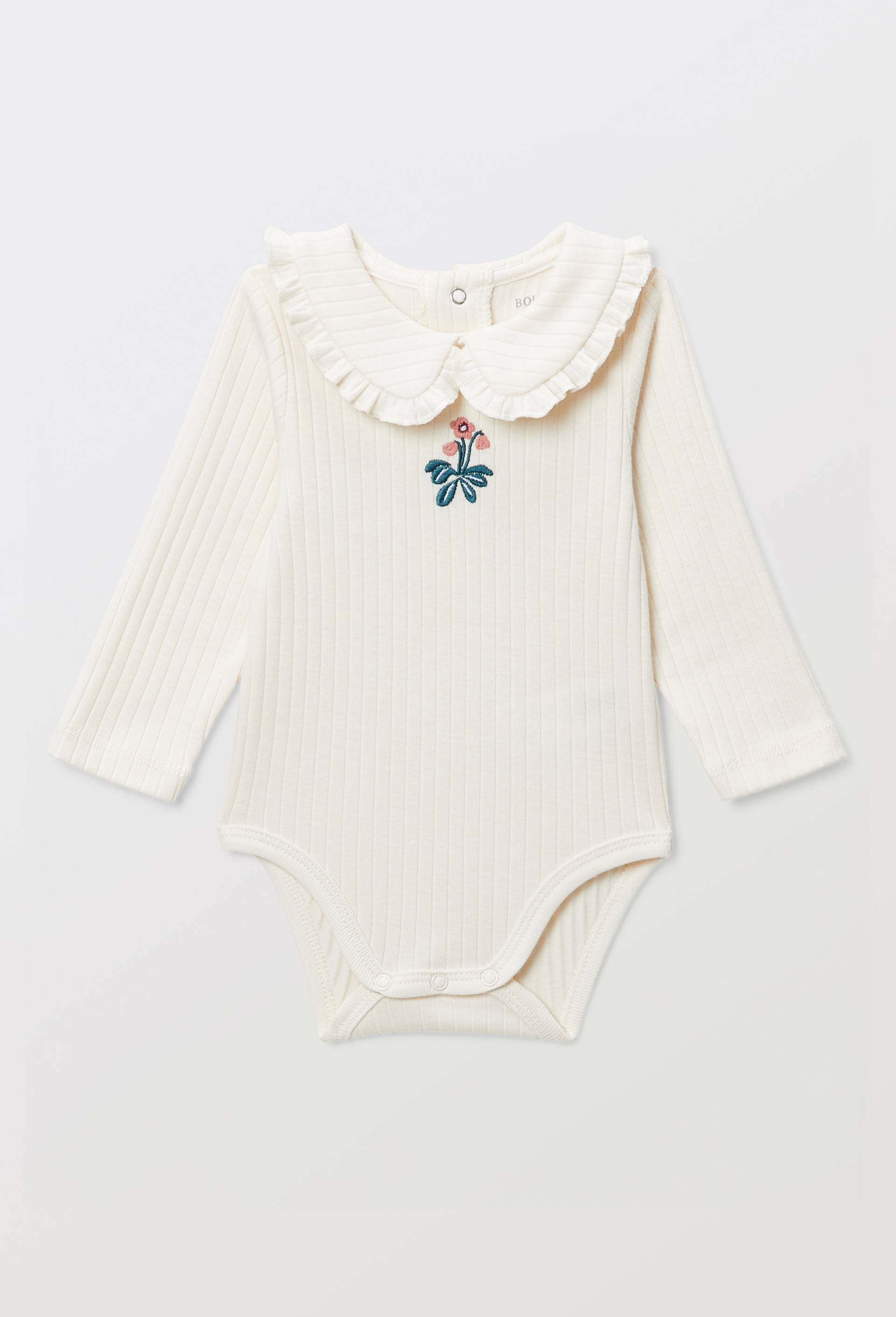 BODY MANCHES LONGUES  COL COTES F, Beige clair, large image number 1
