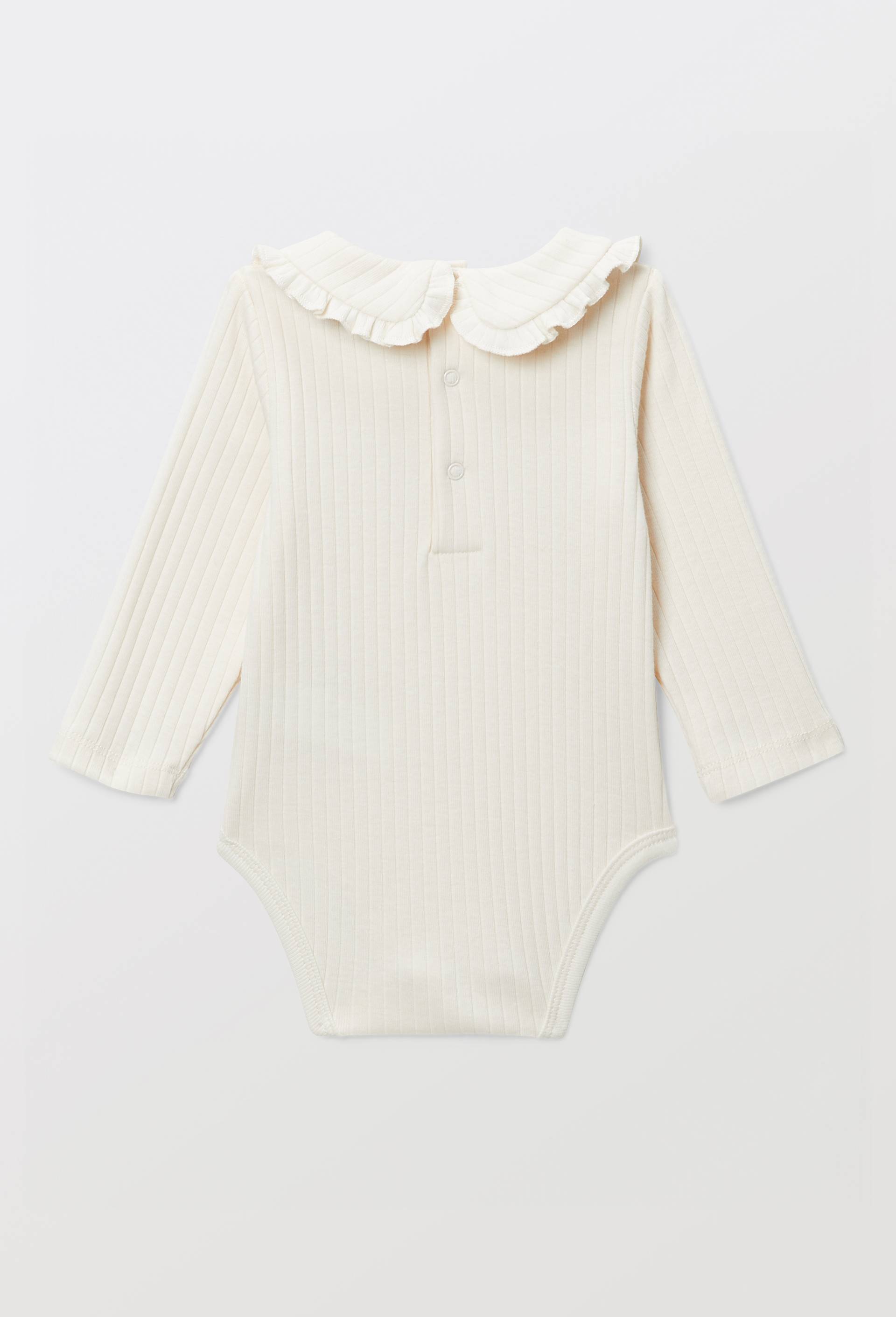 BODY MANCHES LONGUES  COL COTES F, Beige clair, large image number 2.0