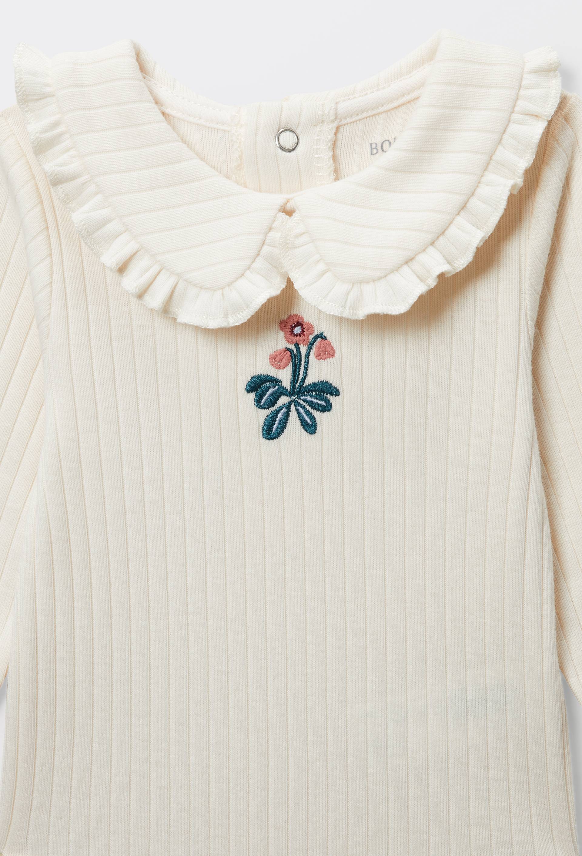 BODY MANCHES LONGUES  COL COTES F, Beige clair, large image number 3
