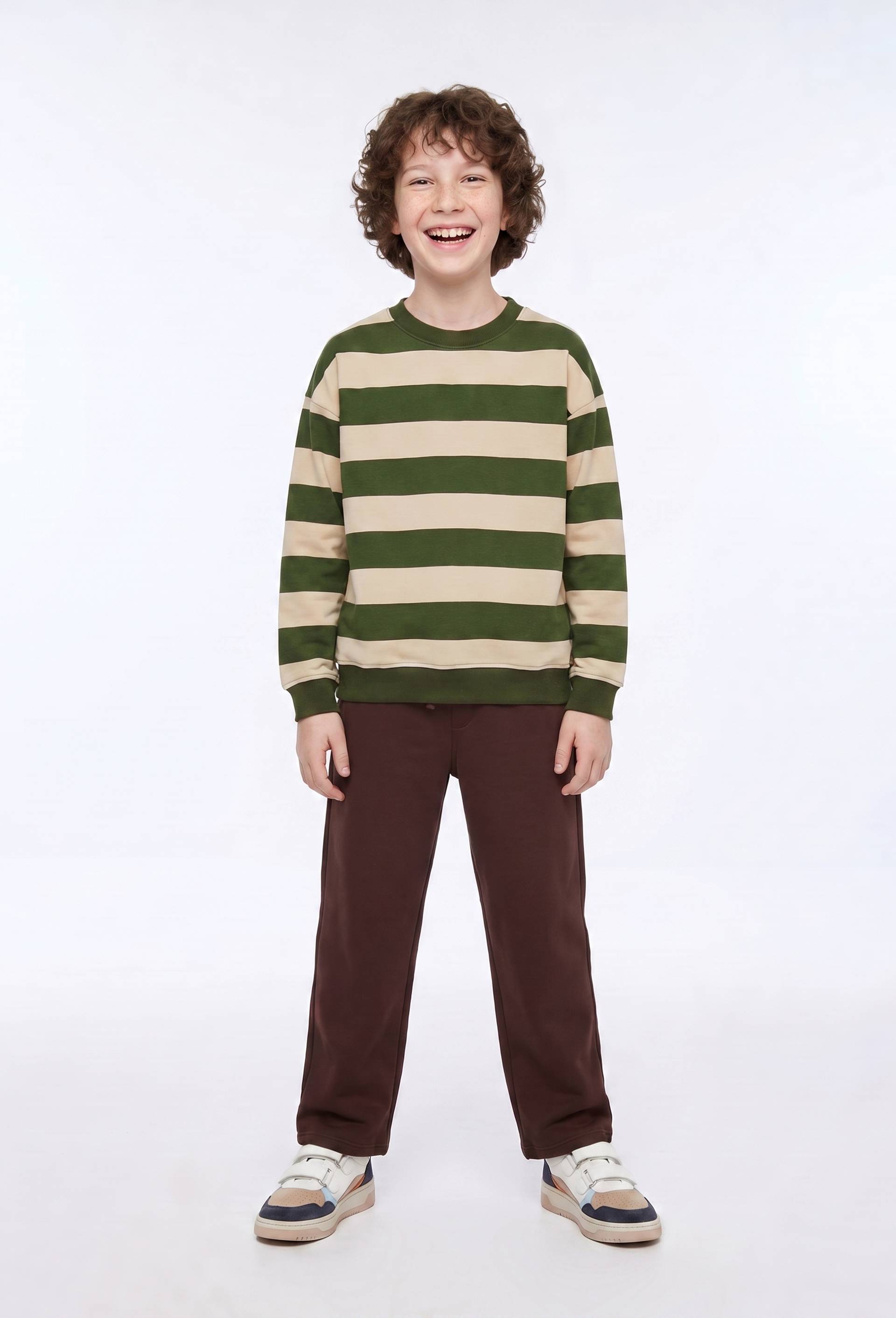 Jogging cargo large en molleton uni en coton BIO GOTS, Brun fonc&eacute;, large image number 0.0