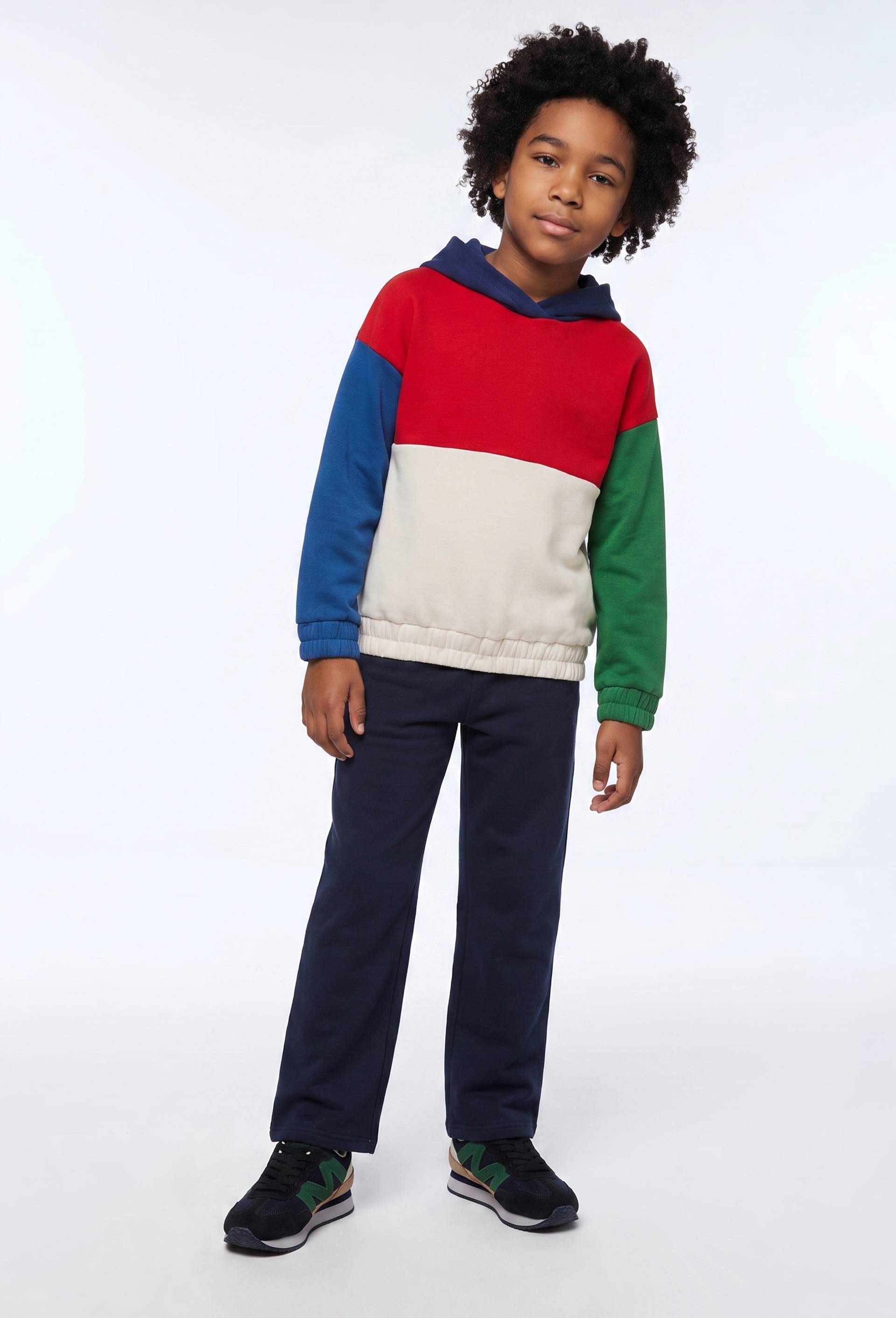 Jogging cargo large en molleton uni en coton BIO GOTS, Bleu fonc&eacute;, large image number 0