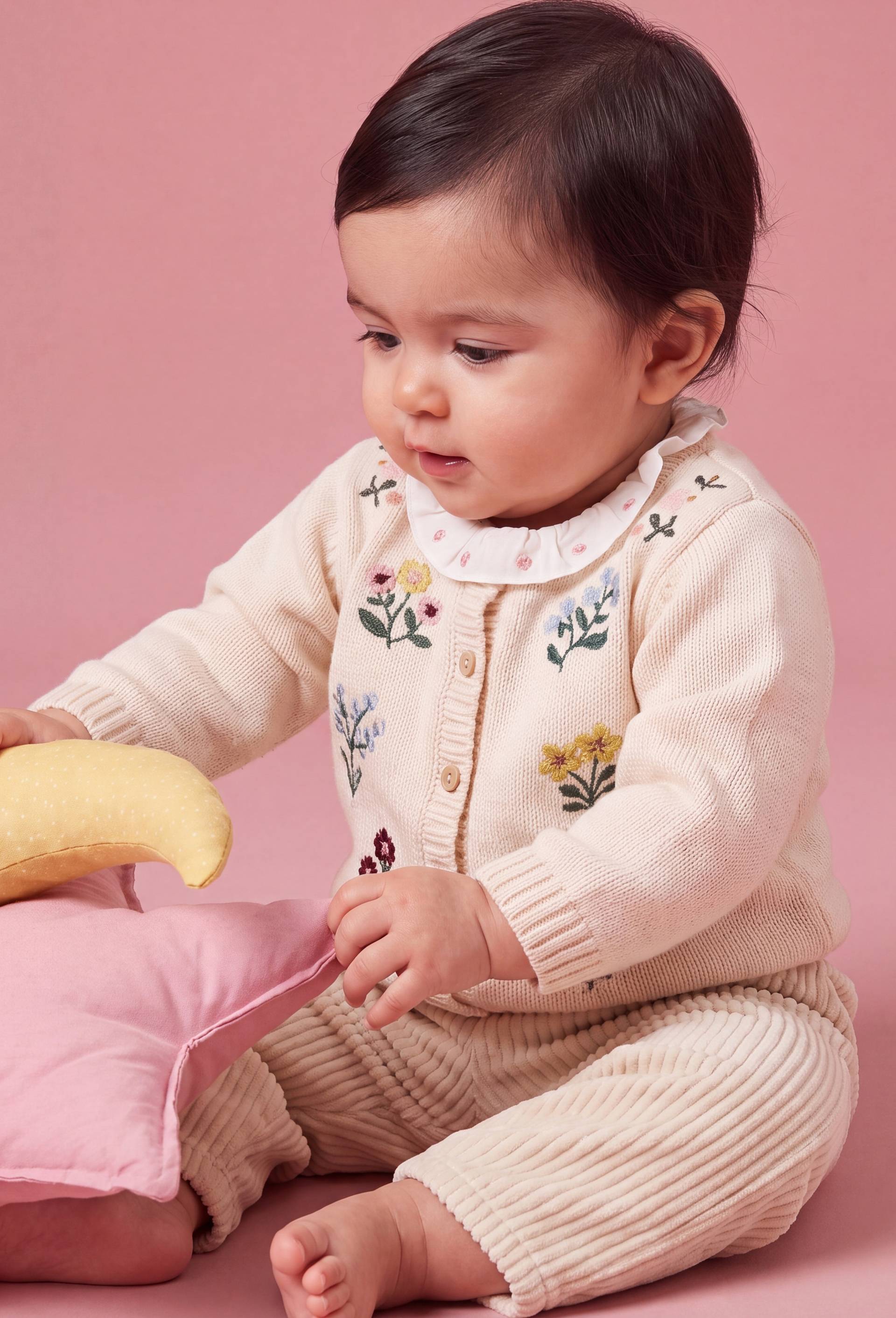 Cardi brod&eacute;, Beige clair, large image number 0.0
