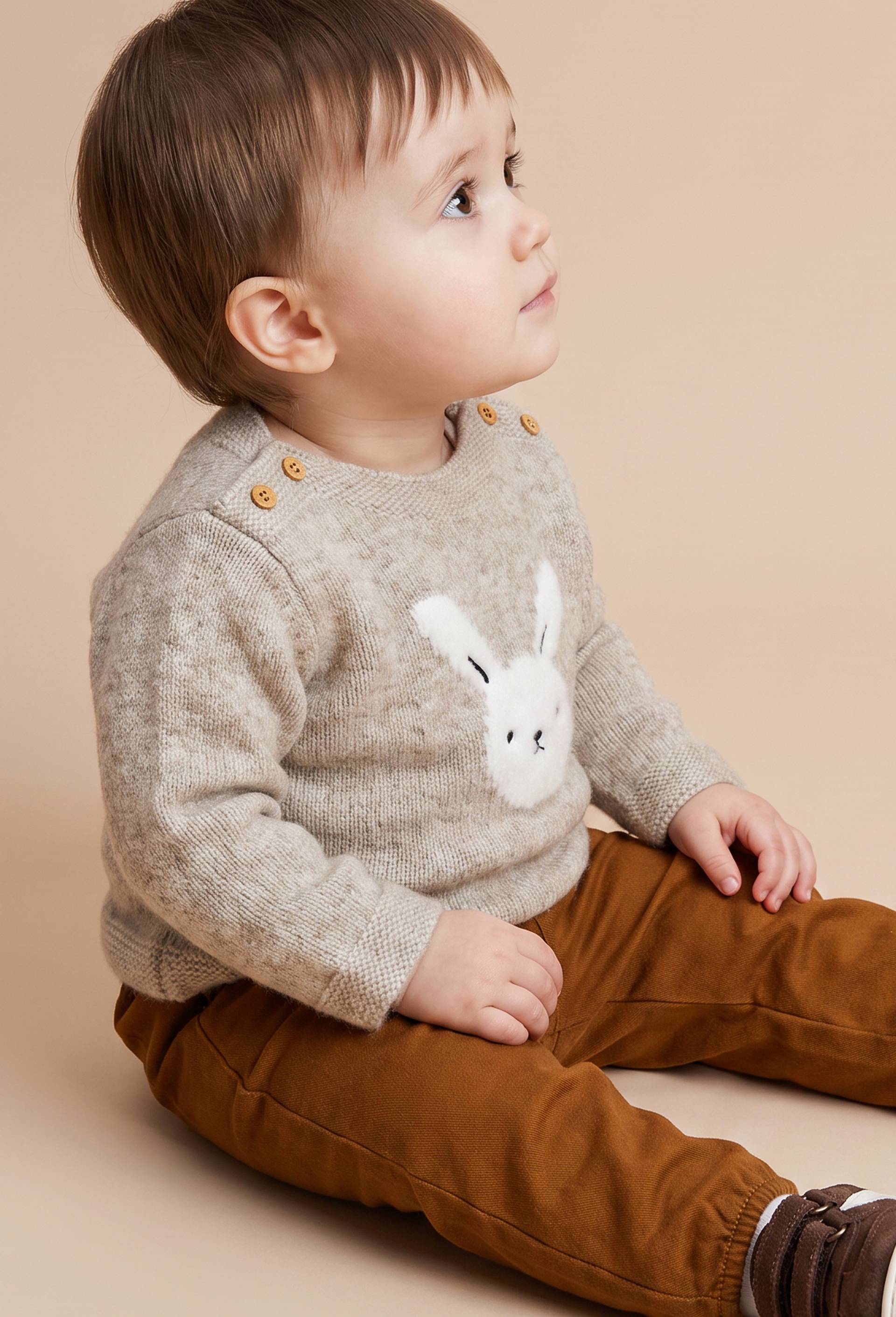Pull col bateau intarsia, Beige, large image number 1.0