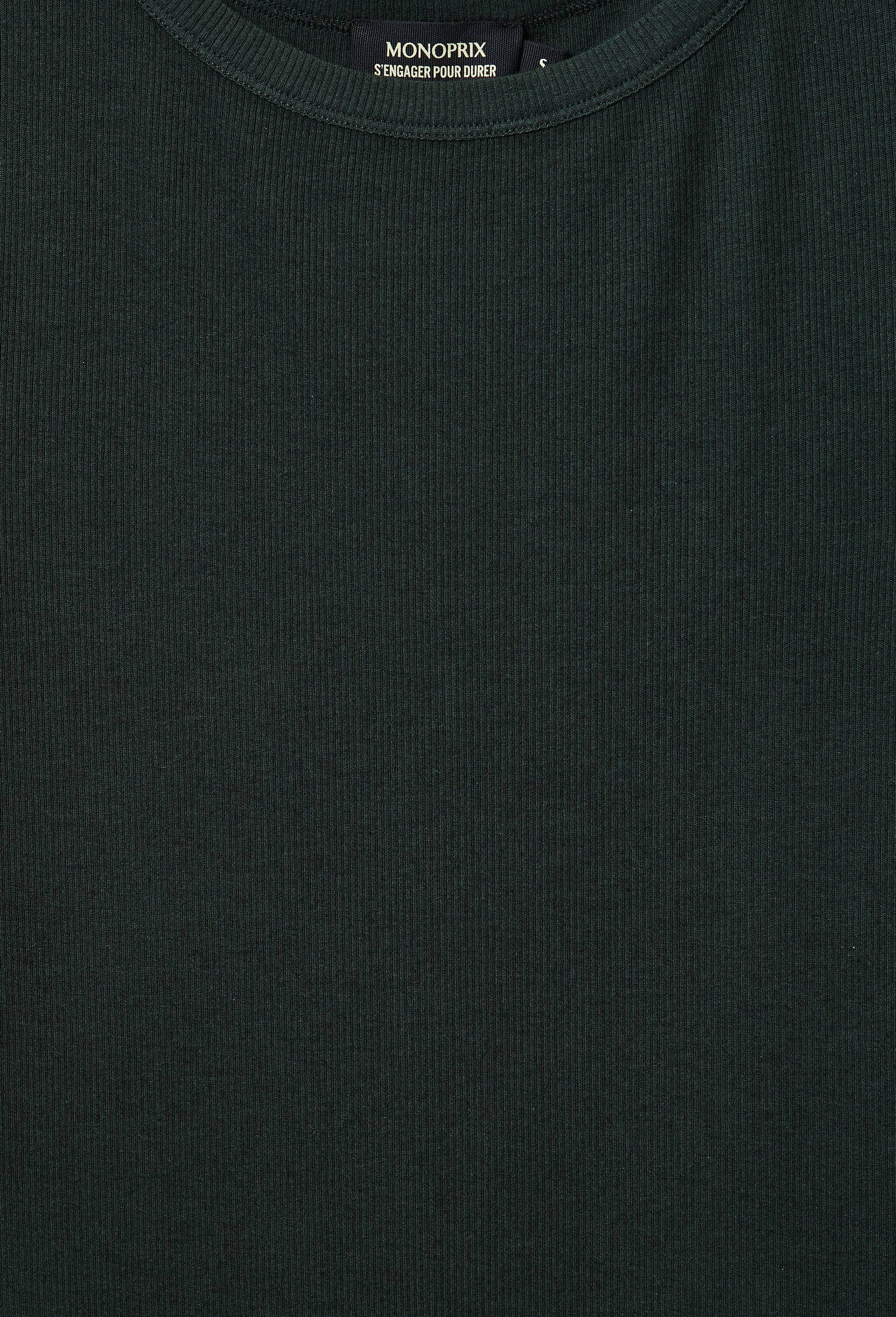 T-shirt manches longues c&ocirc;te fine contenant du cachemire, Vert fonc&eacute;, large image number 4