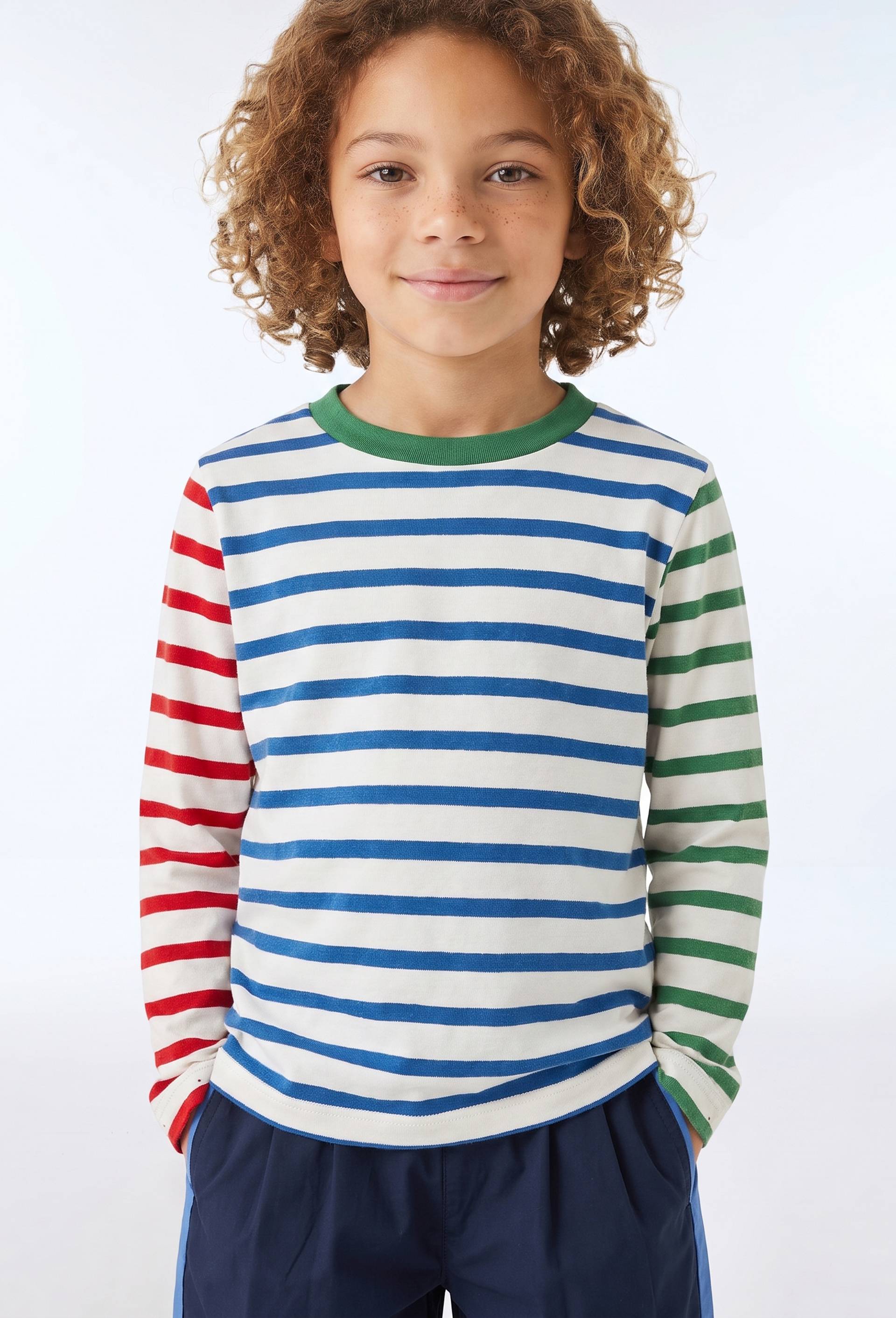 T-shirt manches longues imprim&eacute; en coton BIO GOTS, Bleu, large image number 0