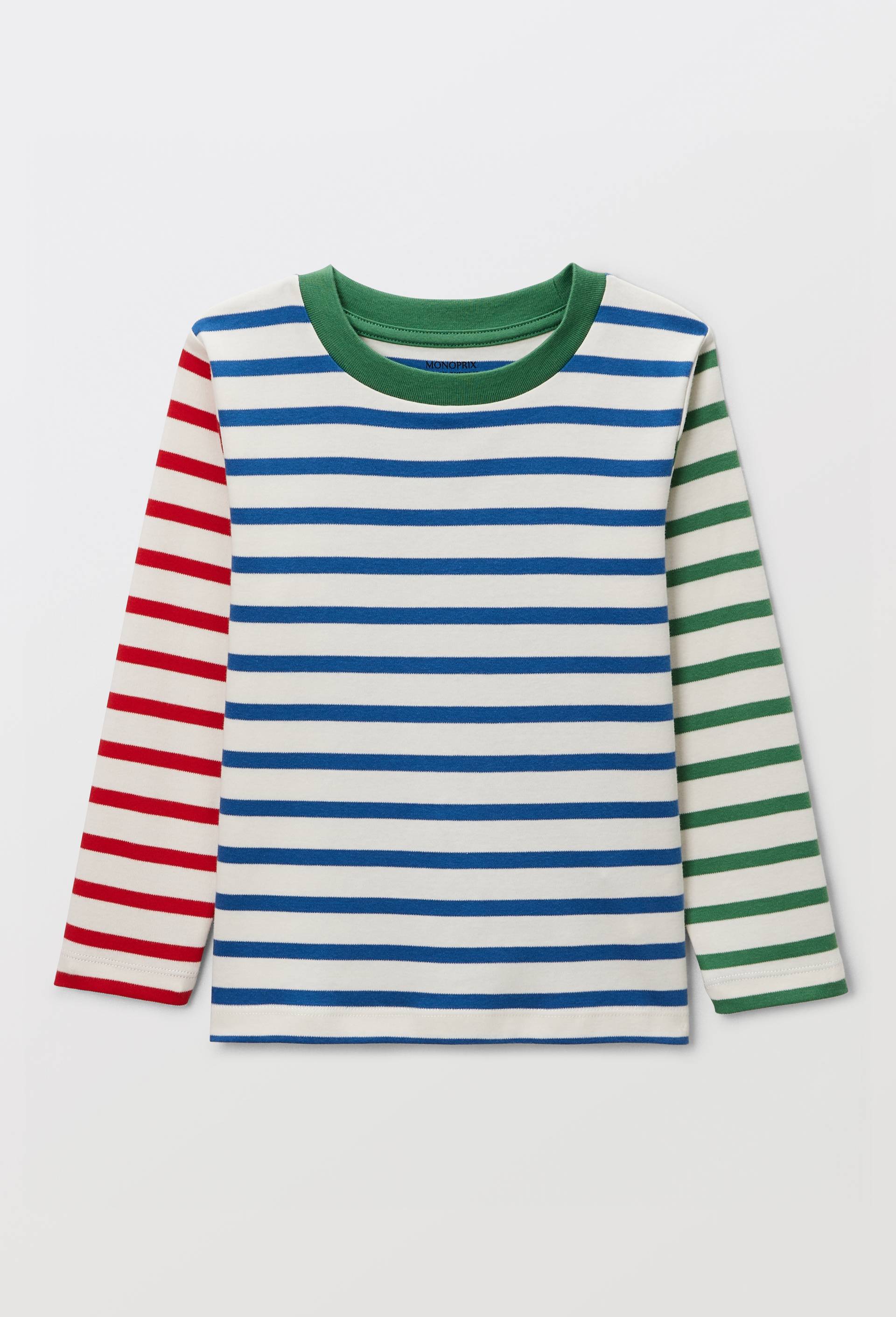 T-shirt manches longues imprim&eacute; en coton BIO GOTS, Bleu, large image number 1